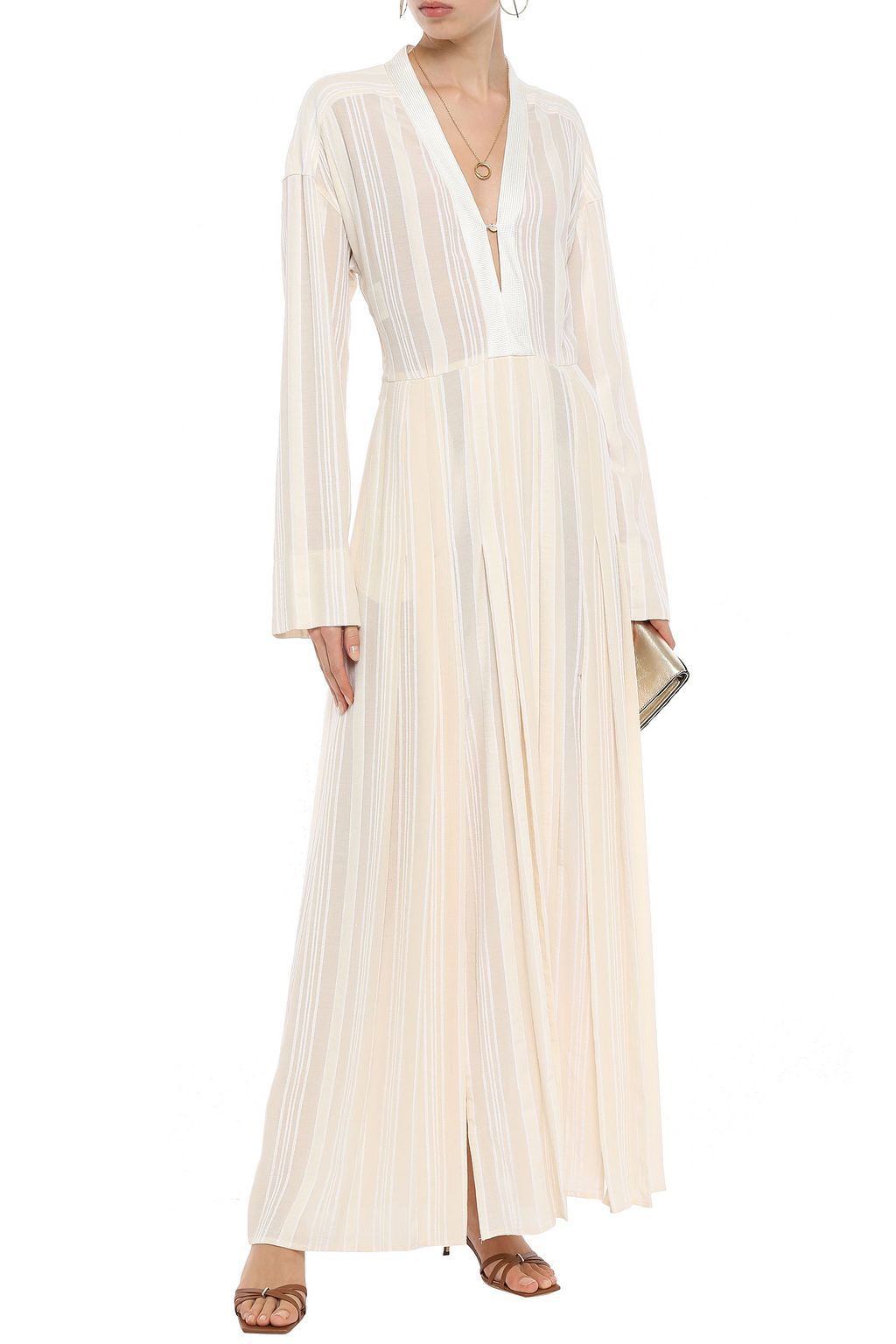 PHILOSOPHY DI LORENZO SERAFINI Belted jacquard maxi dress