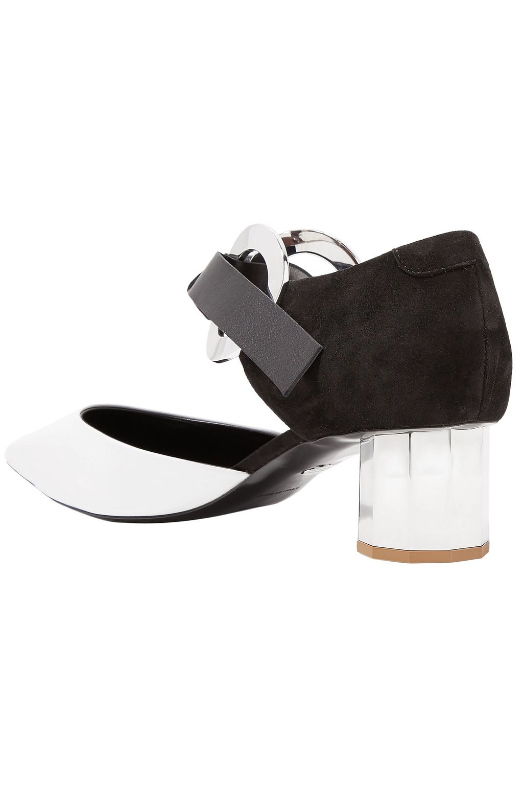 PROENZA SCHOULER Eyelet-embellished leather and suede pumps