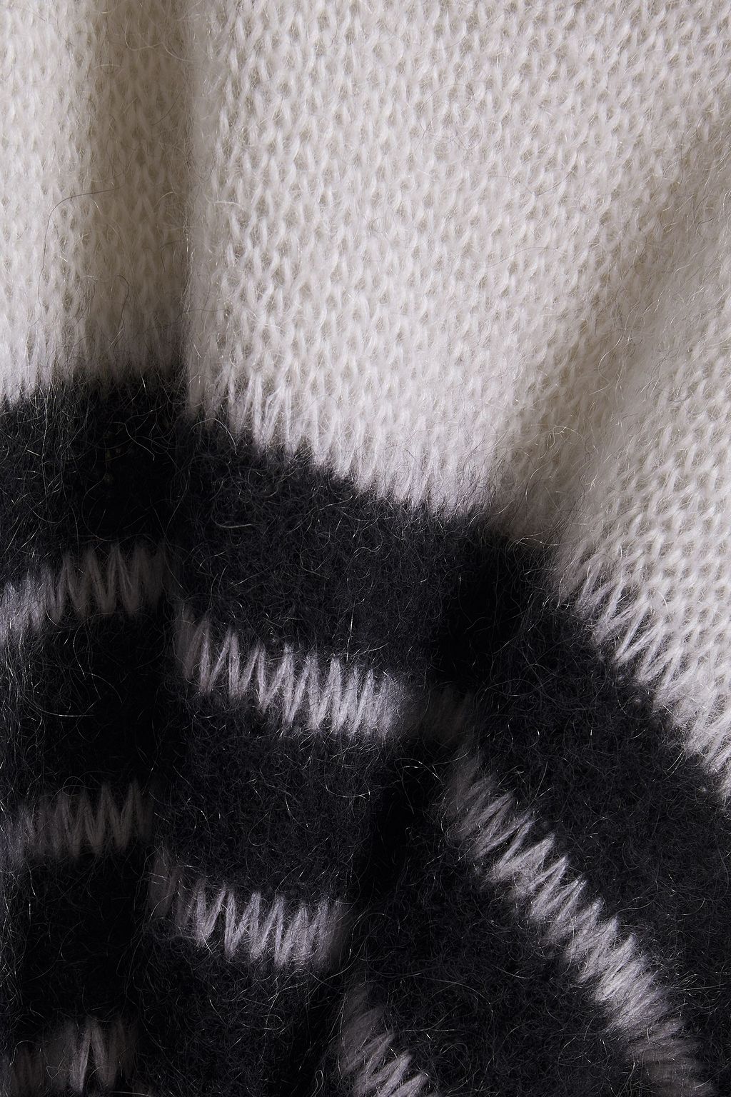 BALMAIN Striped mohair-blend turtleneck sweater