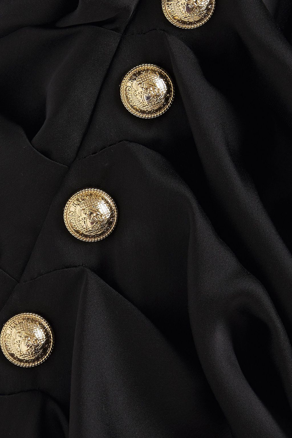 BALMAIN Wrap-effect button-embellished silk camisole