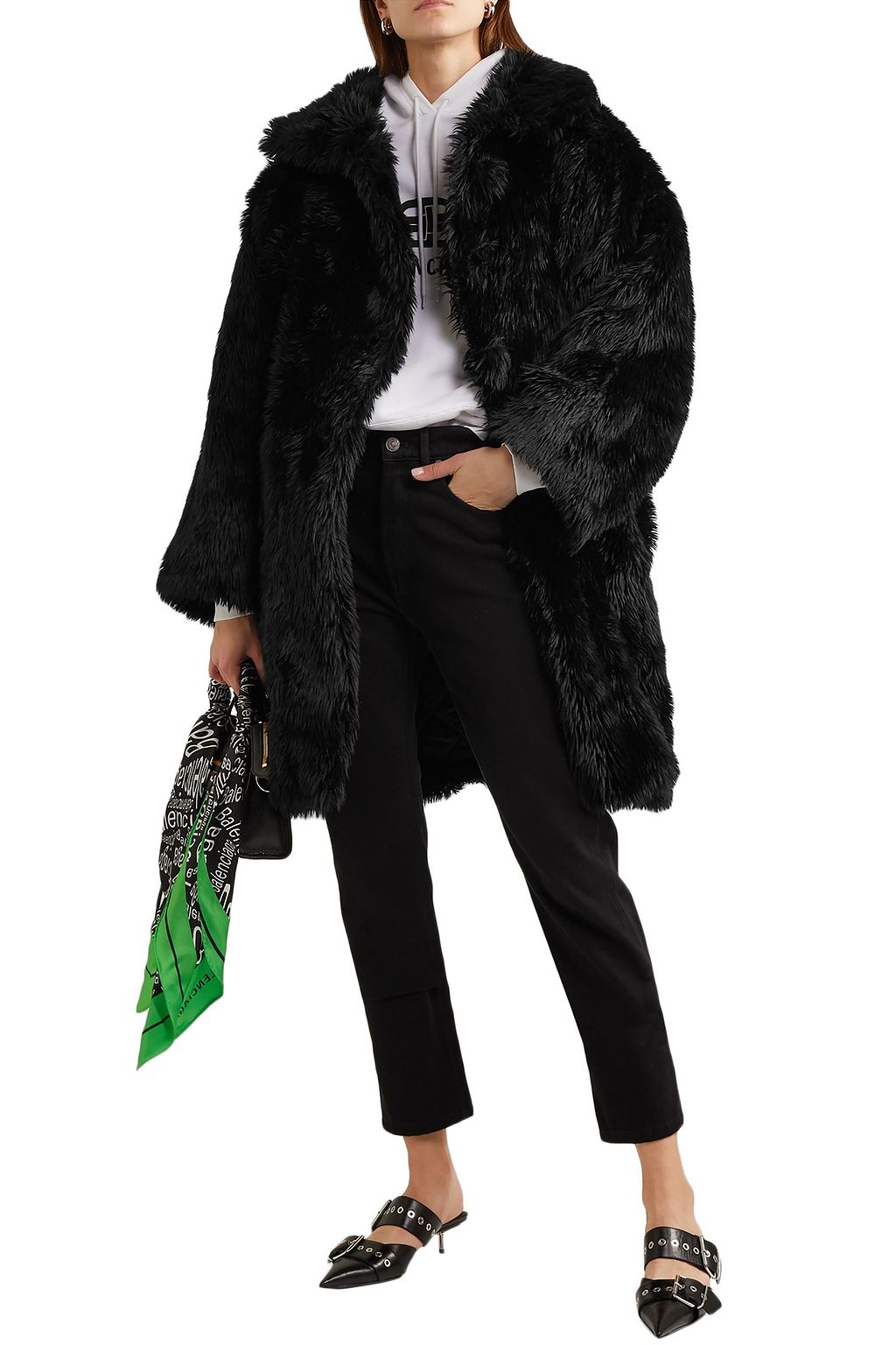 BALENCIAGA Swing oversized faux fur coat