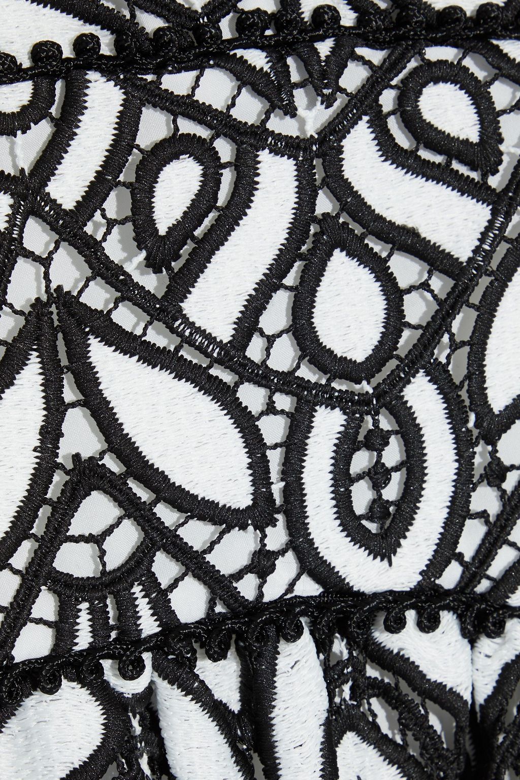 ML MONIQUE LHUILLIER Embroidered macramé lace midi dress