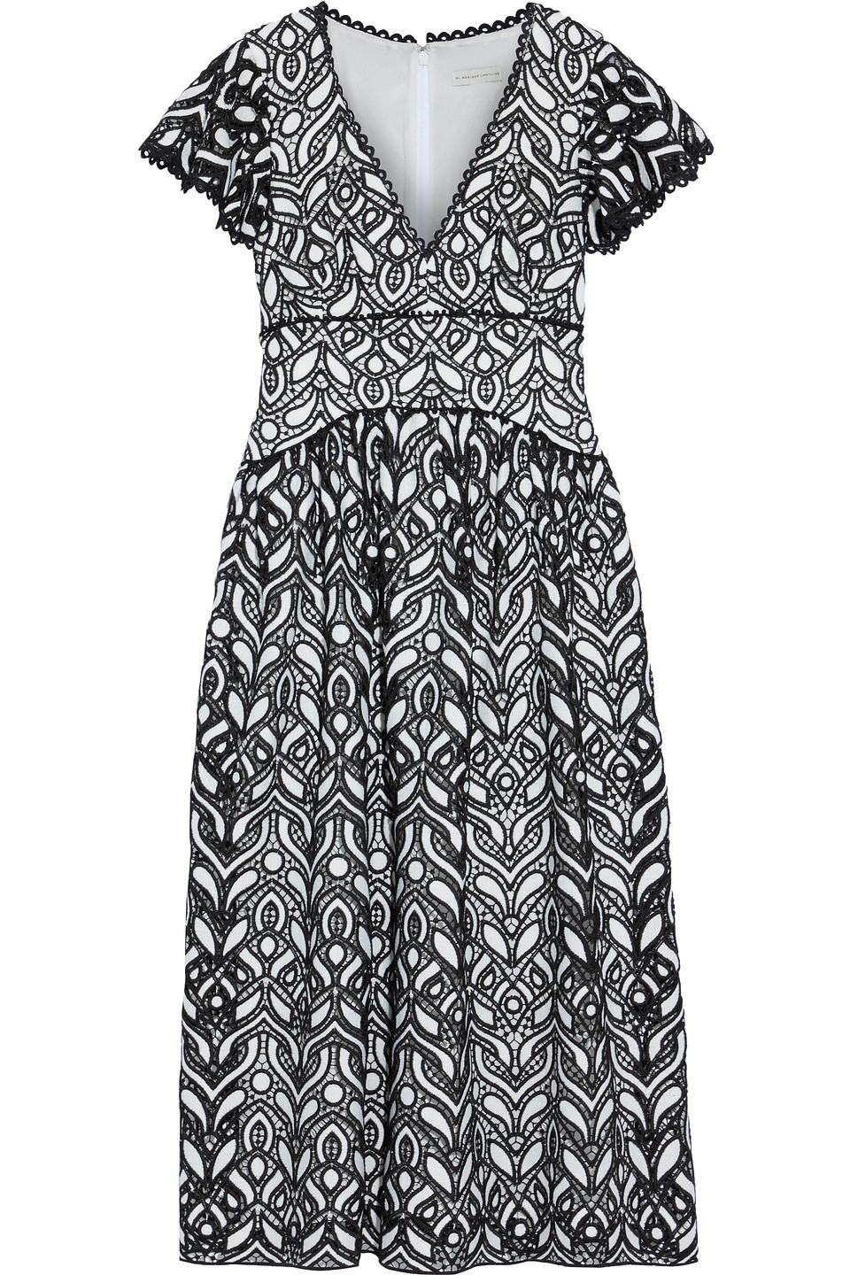 Ml Monique Lhuillier Woman Embroidered Macramé Lace Midi Dress White Size 8