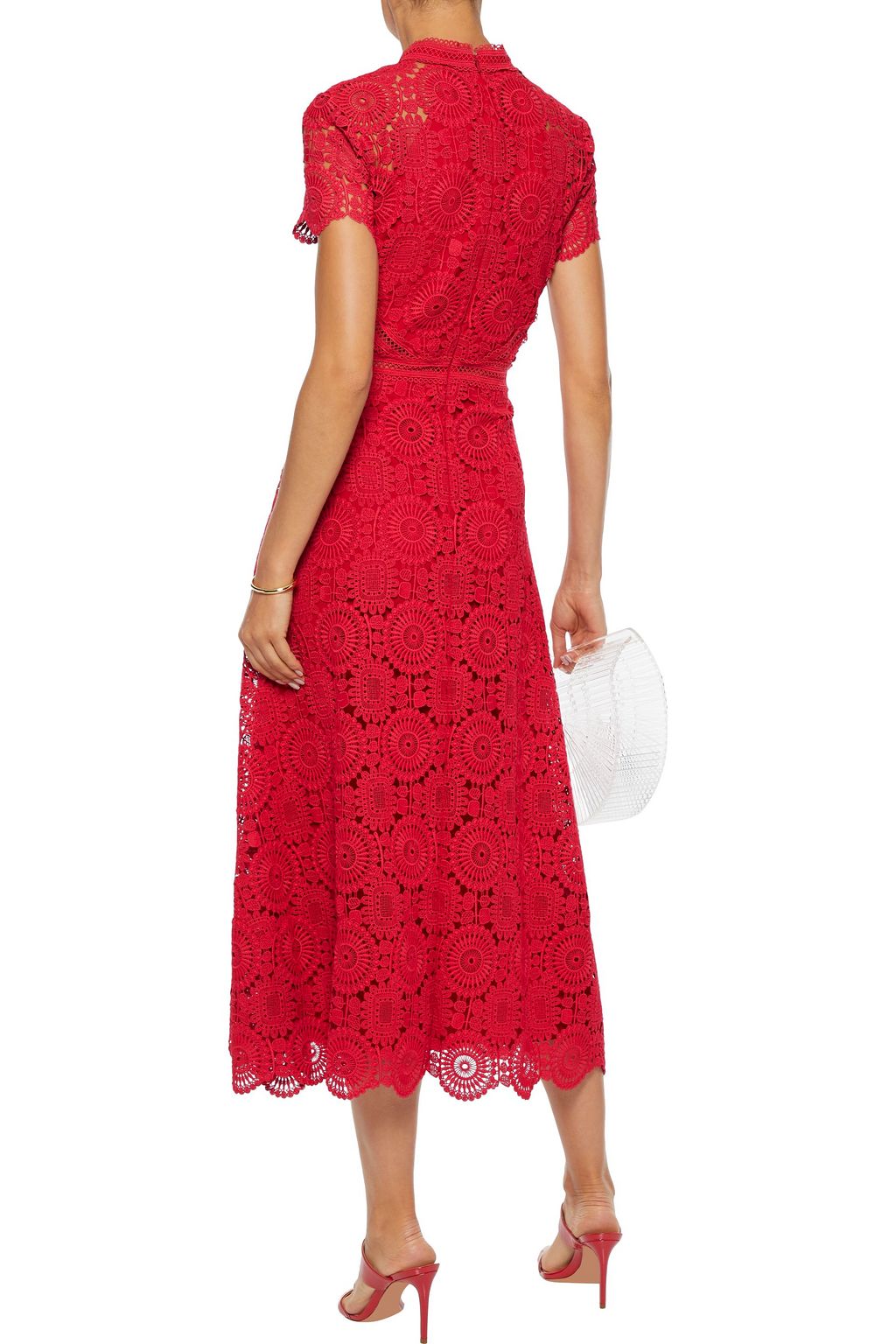 ML MONIQUE LHUILLIER Guipure lace midi dress
