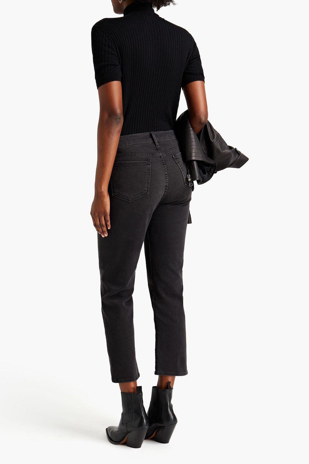 FRAME Le Nouveau cropped mid-rise straight-leg jeans