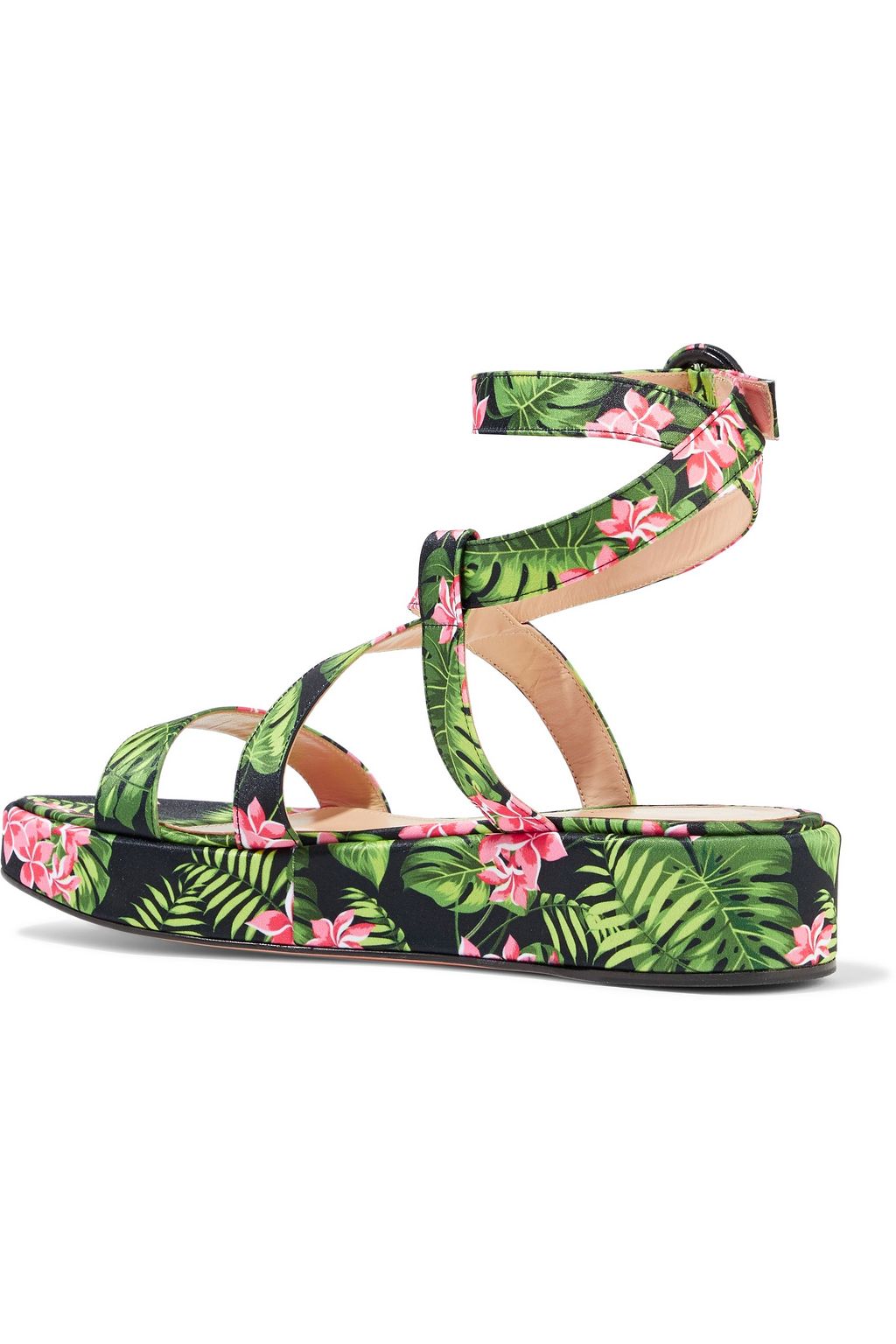 GIANVITO ROSSI Mahe' floral-print silk-satin platform sandals