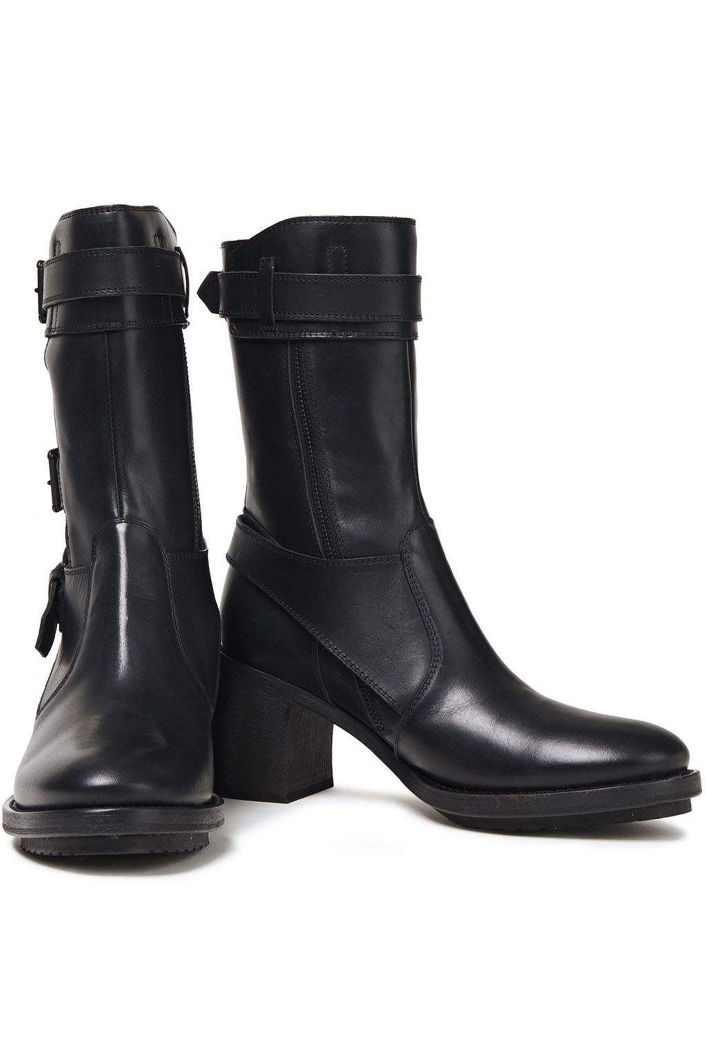 ANN DEMEULEMEESTER Buckled leather ankle boots