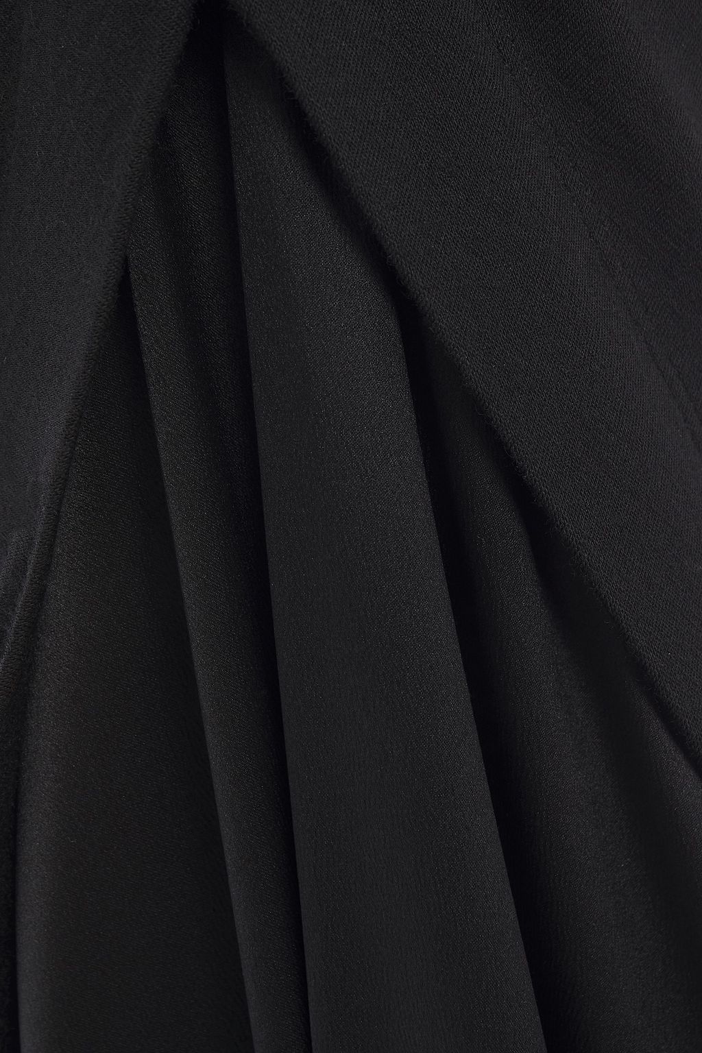 BRUNELLO CUCINELLI Paneled silk-satin crepe and wool-blend jersey midi dress