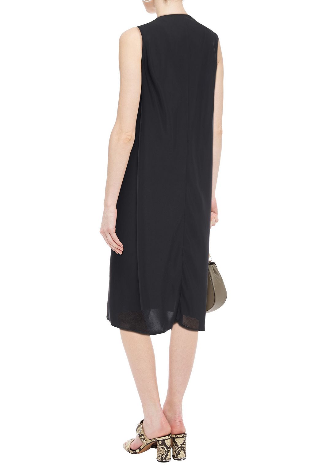 ANN DEMEULEMEESTER Draped twill midi dress