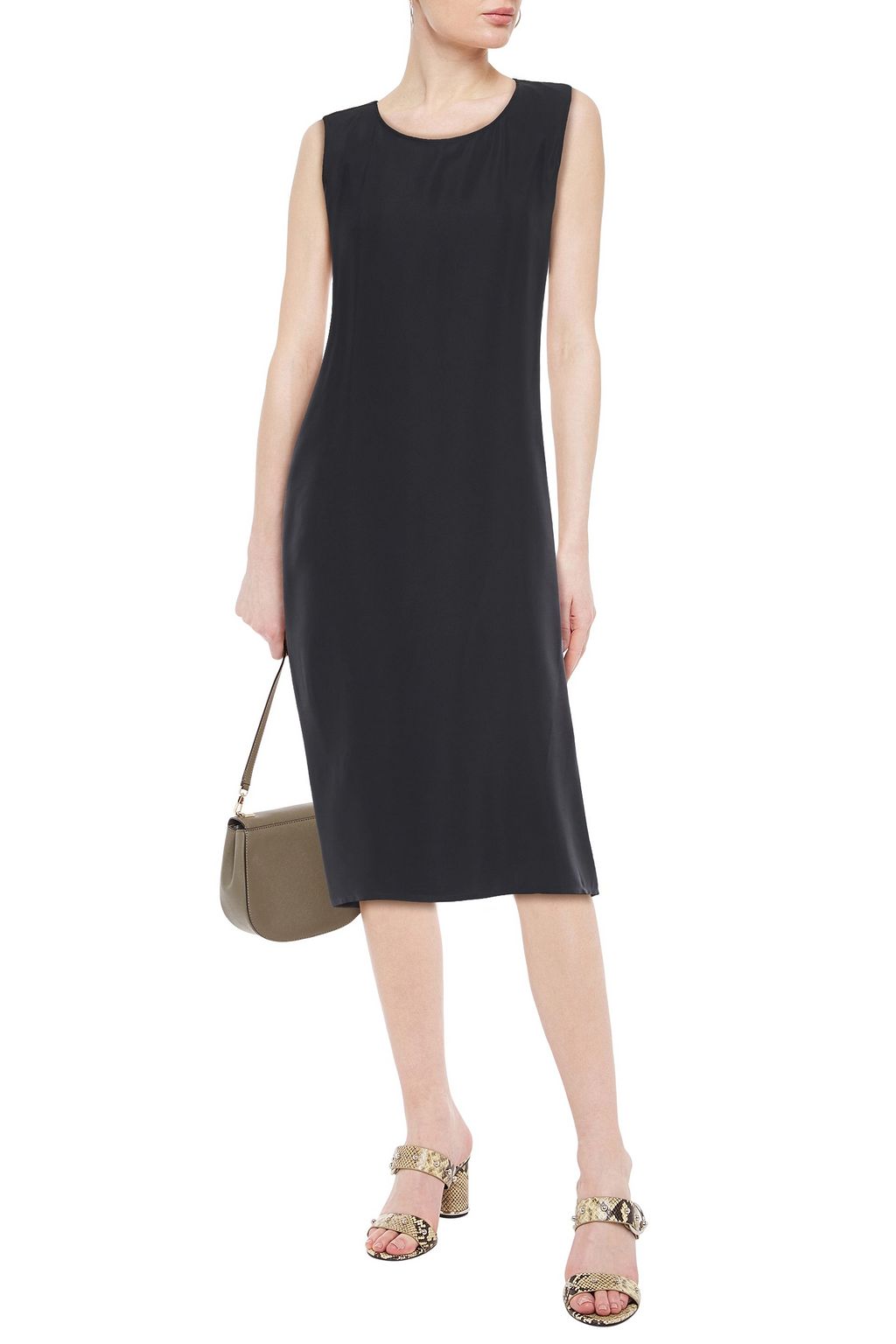ANN DEMEULEMEESTER Draped twill midi dress
