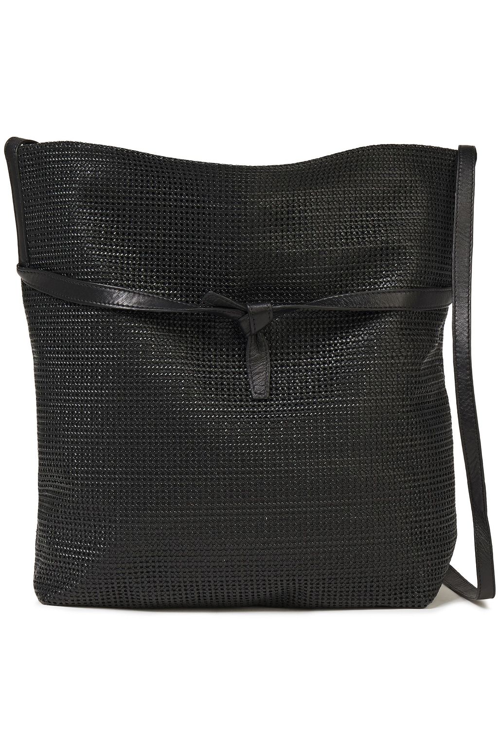 black woven purse