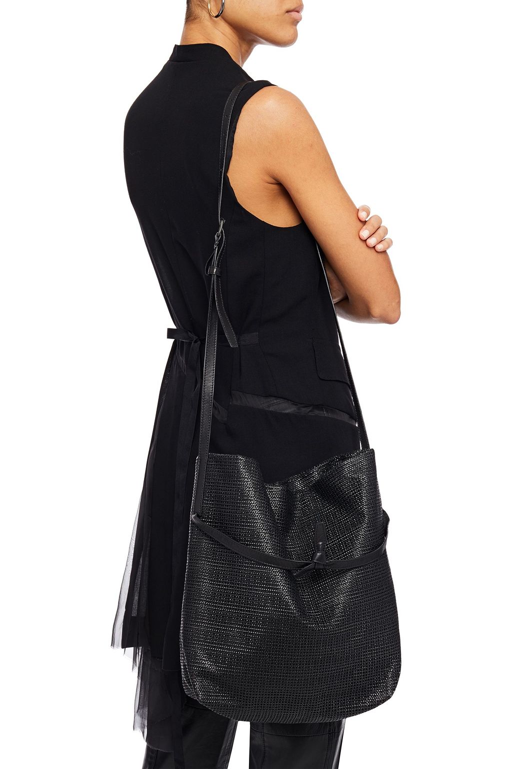 ANN DEMEULEMEESTER Woven leather shoulder bag