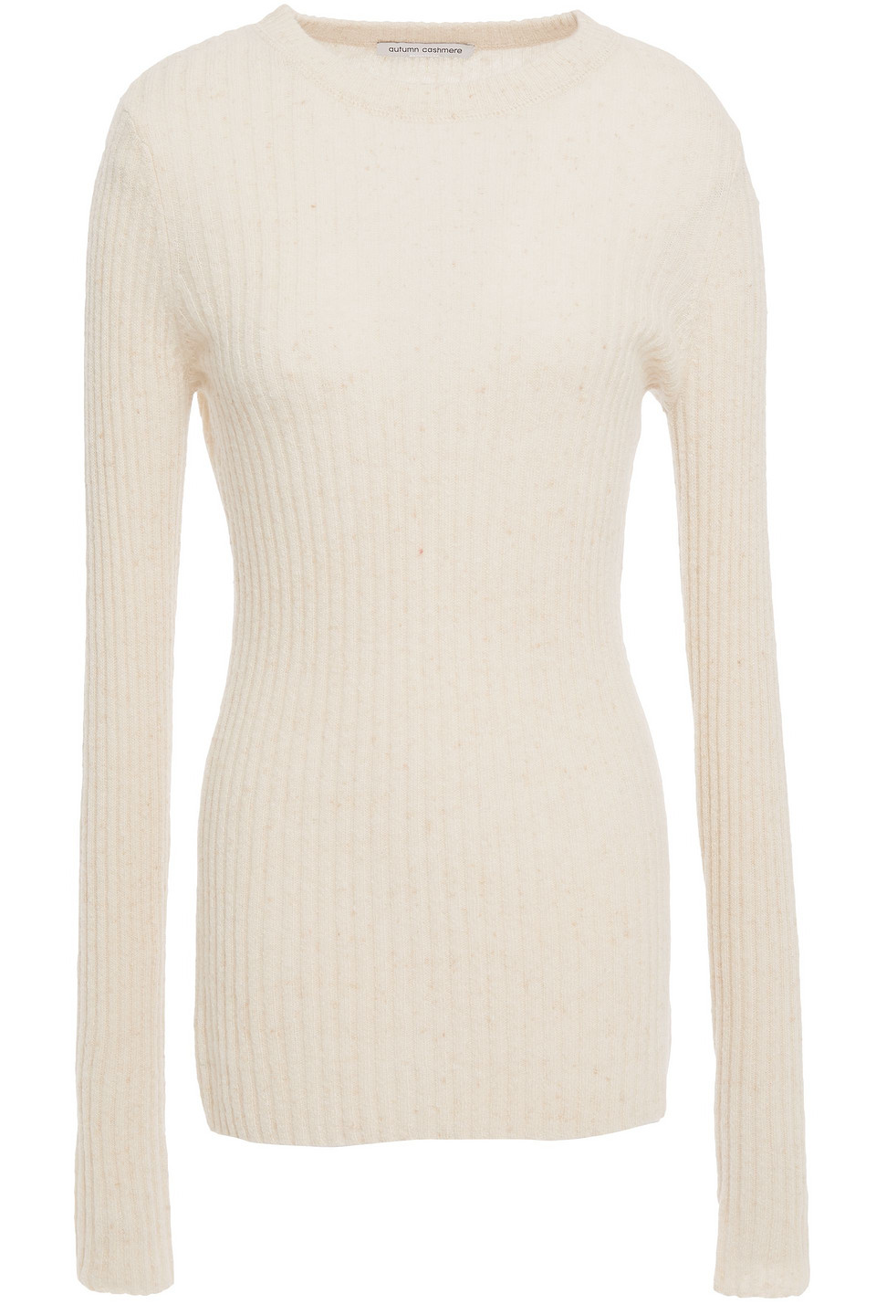 Autumn Cashmere Woman Ribbed Cashmere Sweater Beige Size L