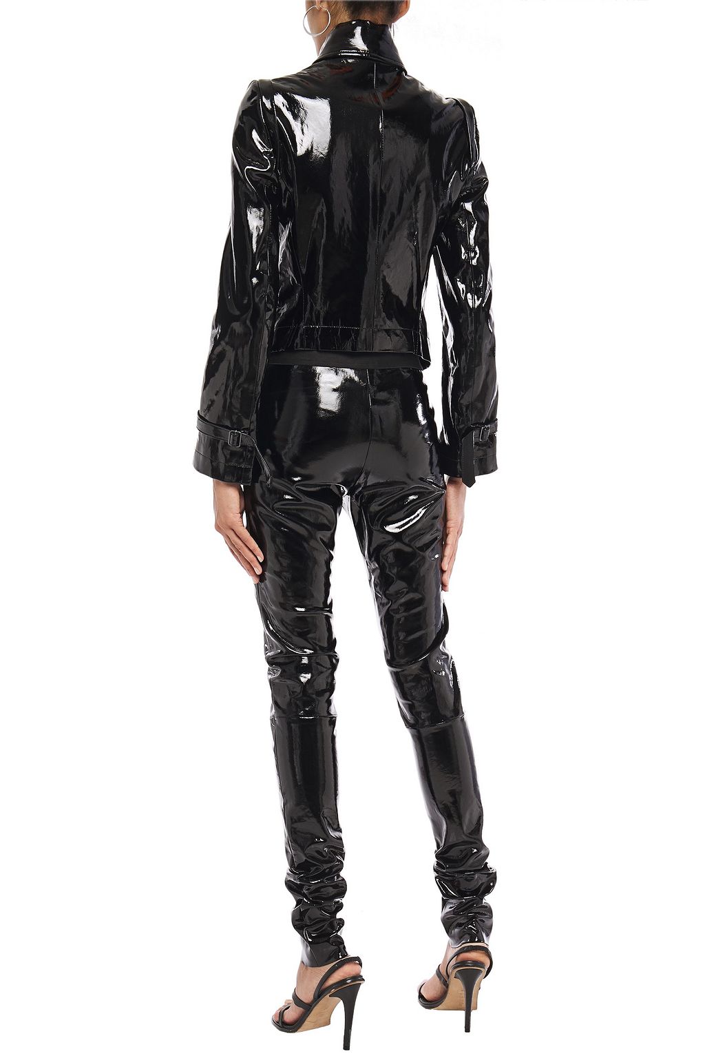 ANN DEMEULEMEESTER Layered patent-leather jacket