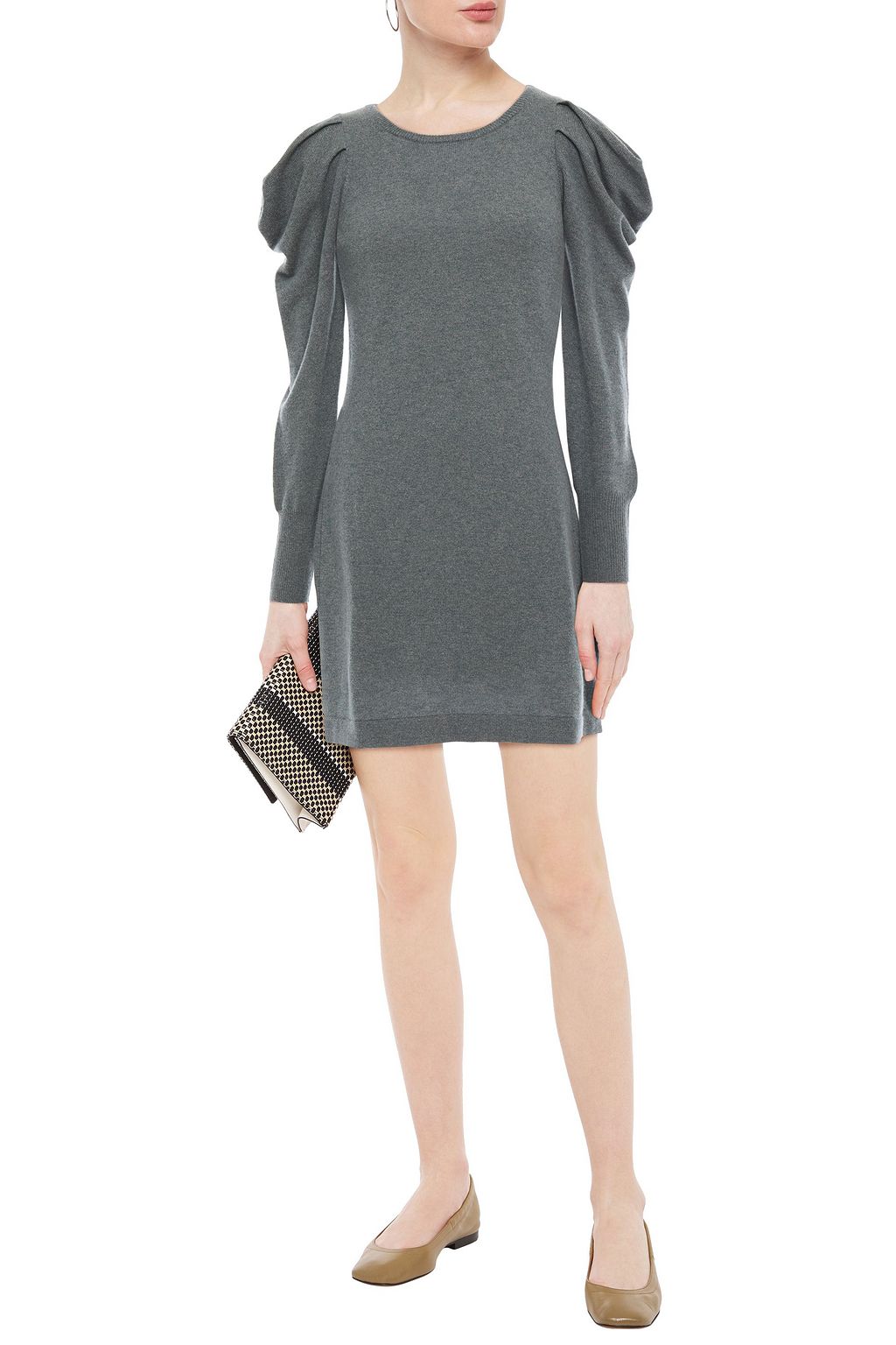AUTUMN CASHMERE Gathered cashmere mini dress