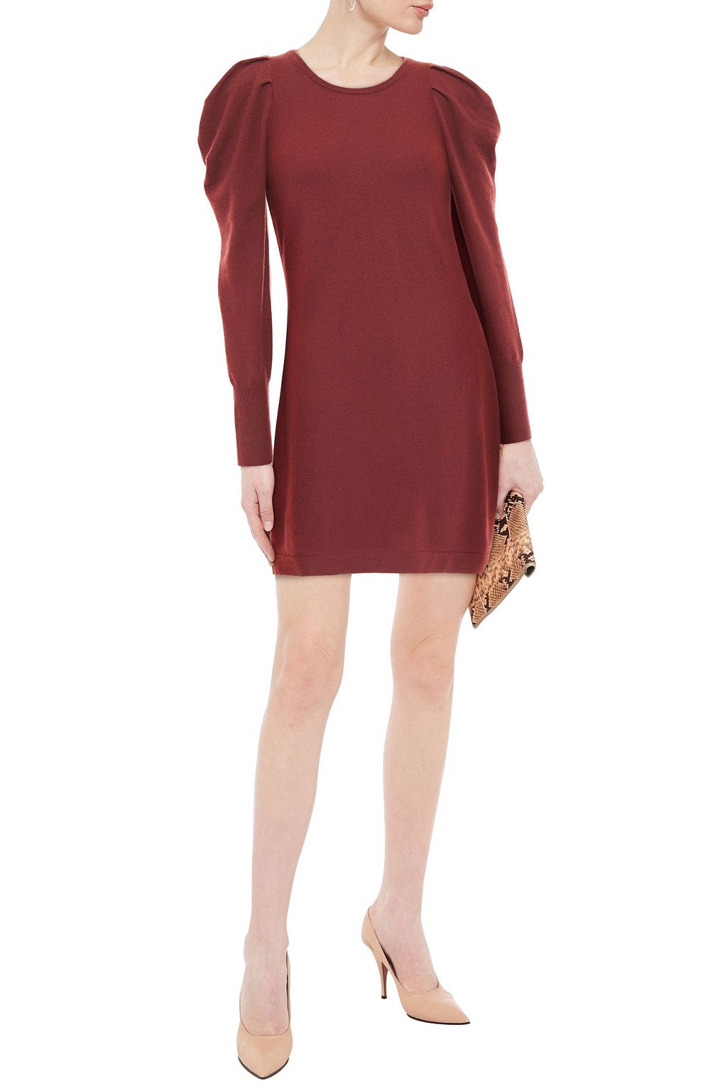 AUTUMN CASHMERE Gathered cashmere mini dress