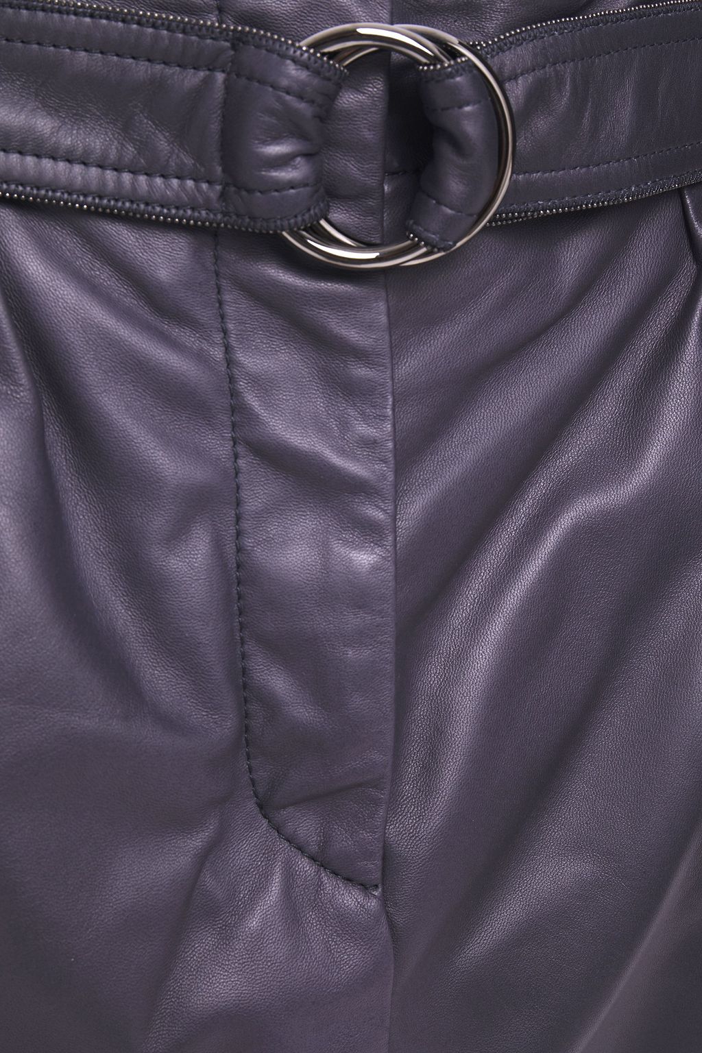 BRUNELLO CUCINELLI Belted  leather mini skirt