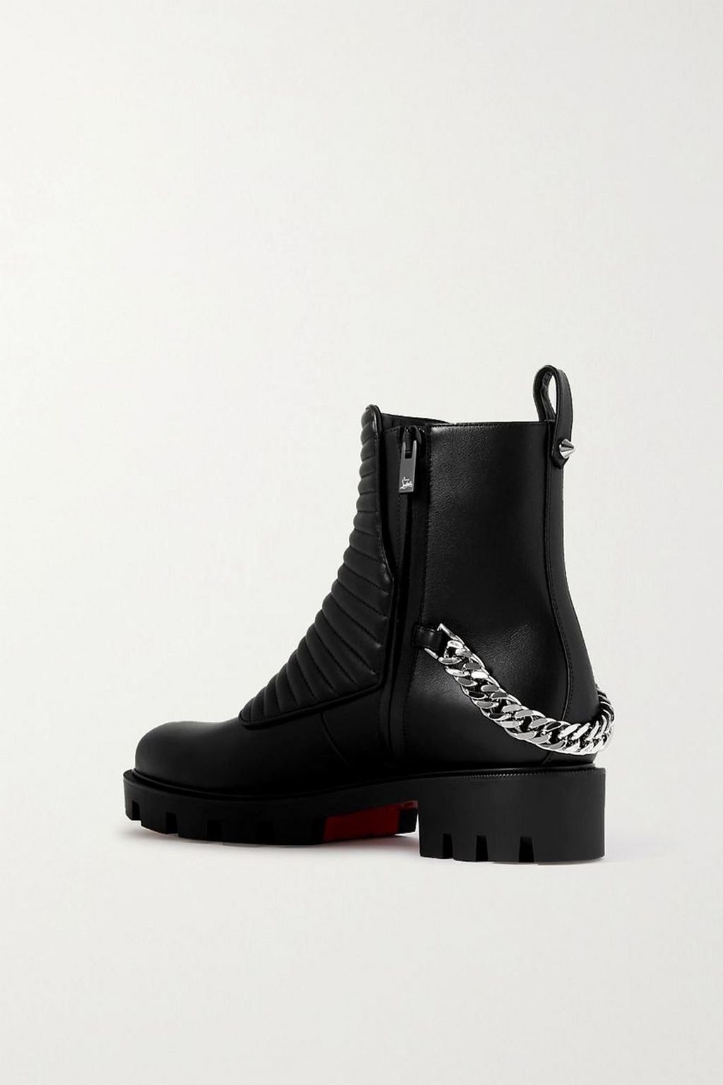 CHRISTIAN LOUBOUTIN Maddic Max chain-embellished quilted leather ankle boots