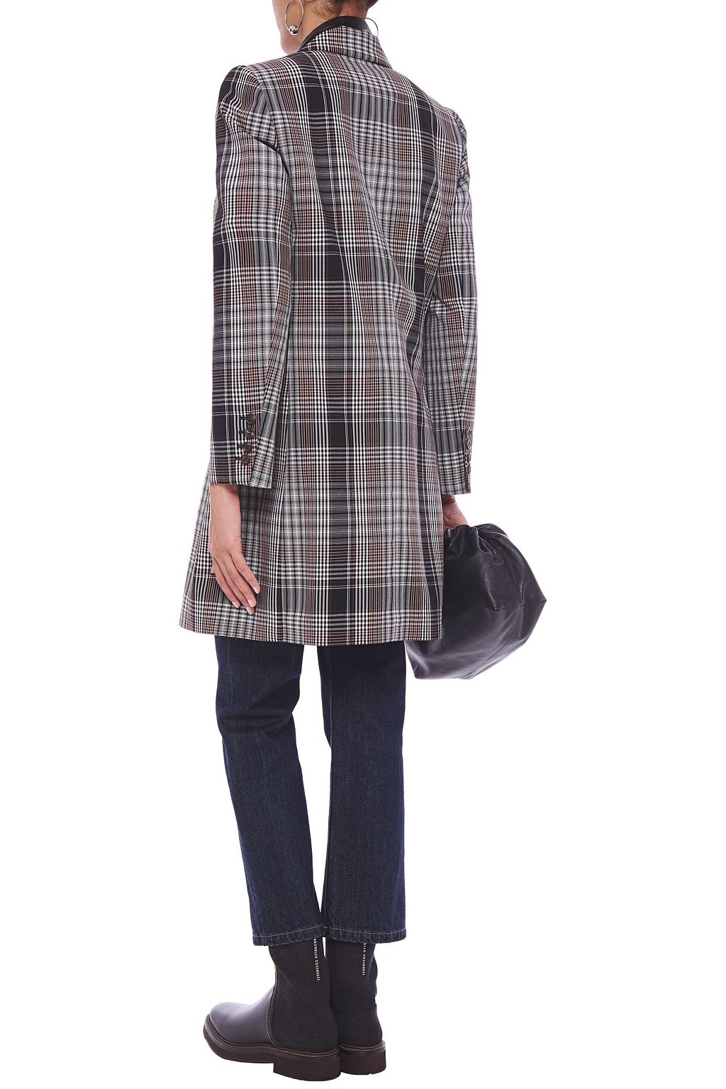 BRUNELLO CUCINELLI Double-breasted checked wool coat