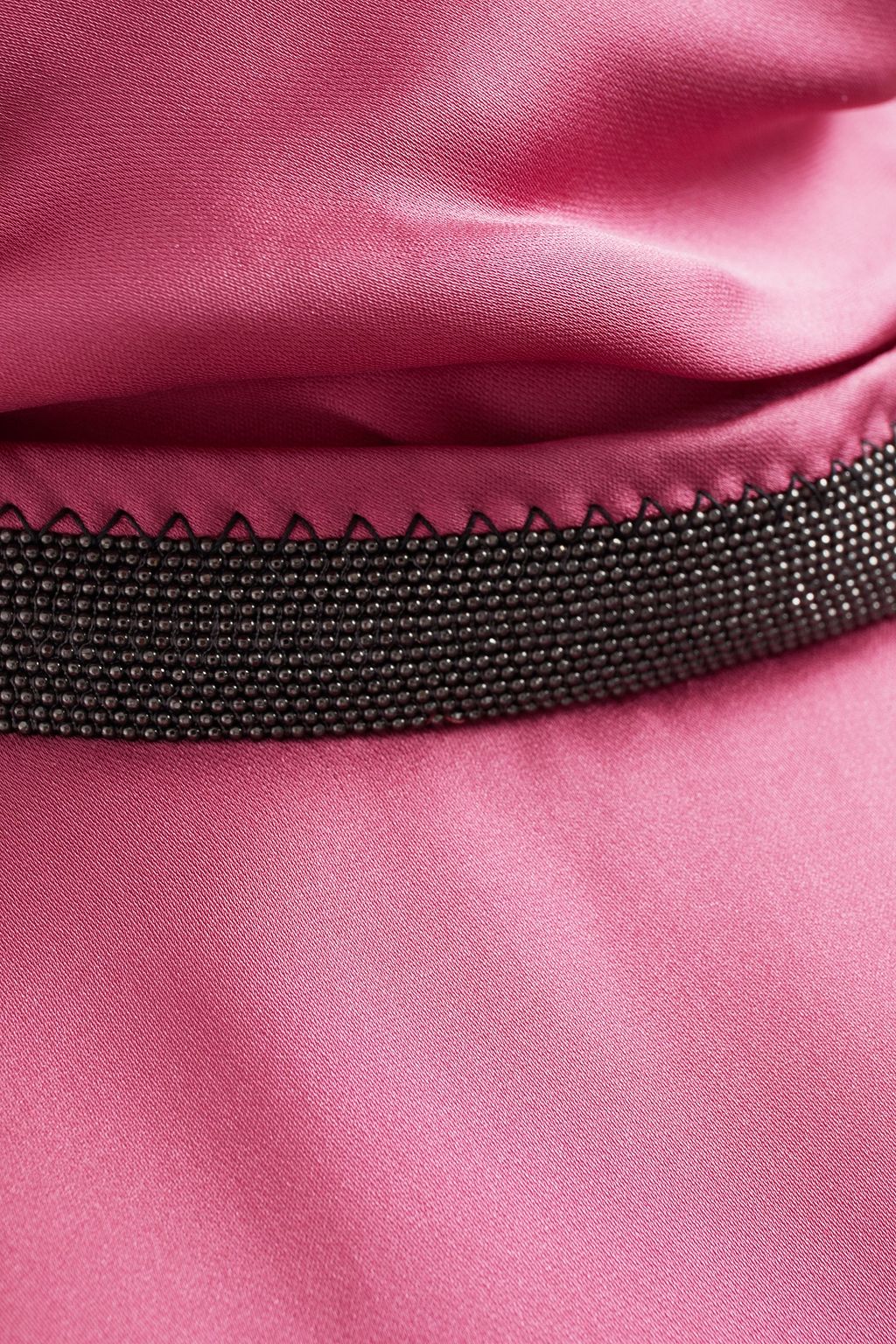 BRUNELLO CUCINELLI Bead-embellished silk-satin turtleneck blouse
