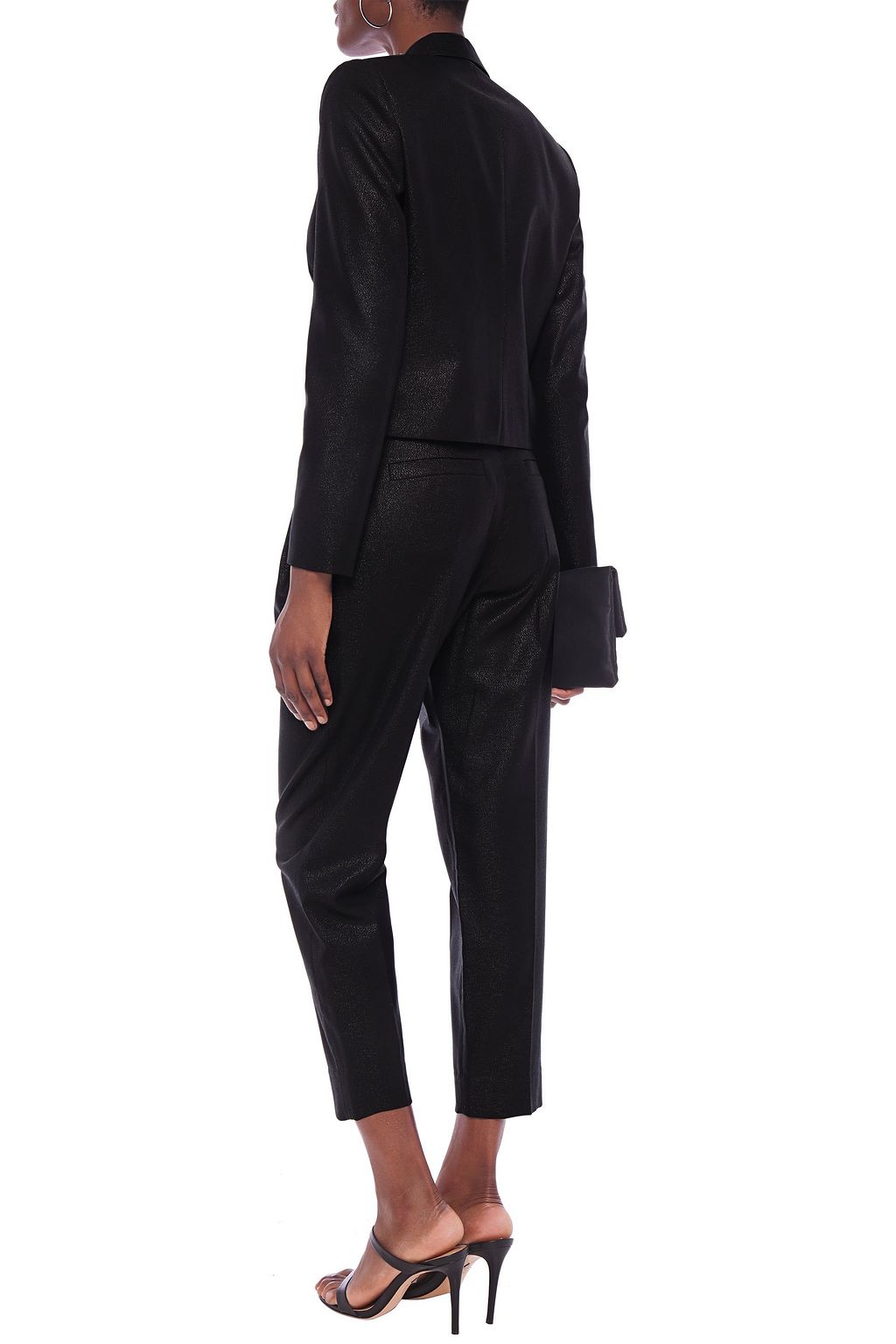 BRUNELLO CUCINELLI Cropped metallic wool-blend twill tapered pants