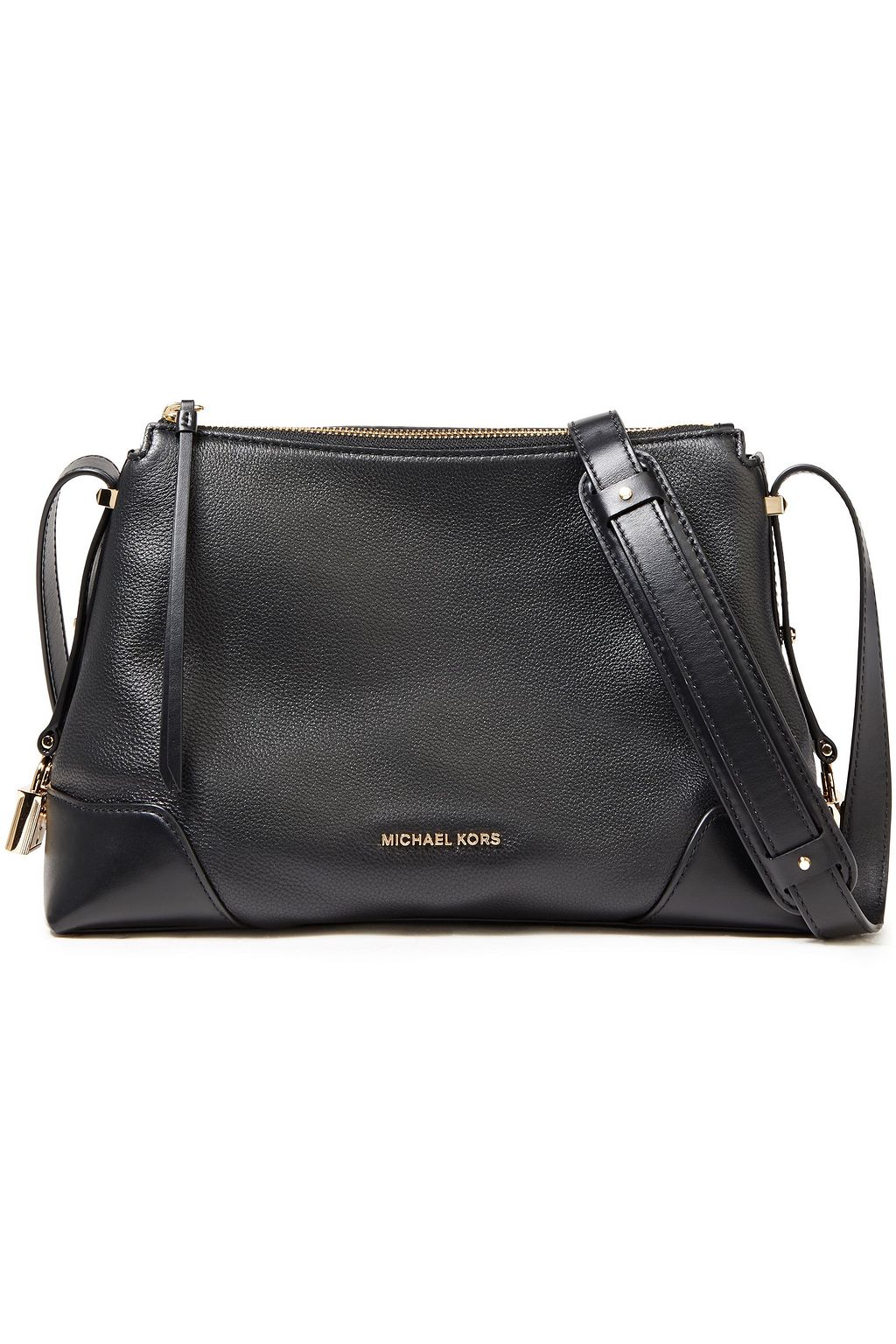 Black Pebbled-leather shoulder bag 