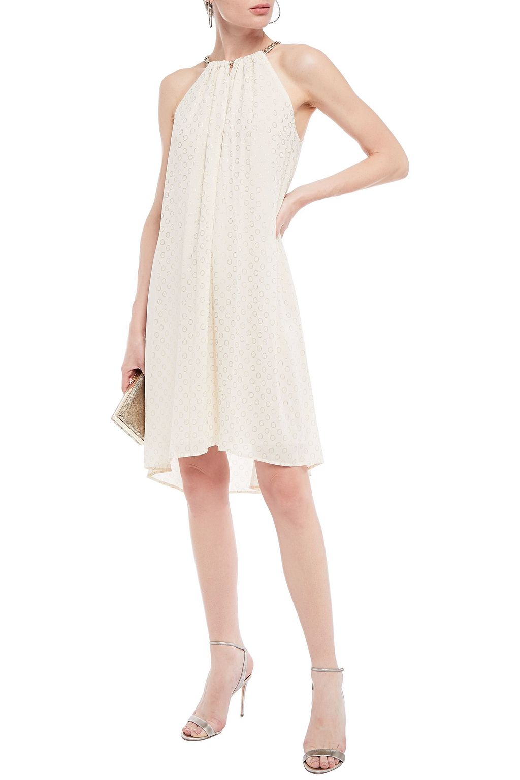 metallic polka dot dress