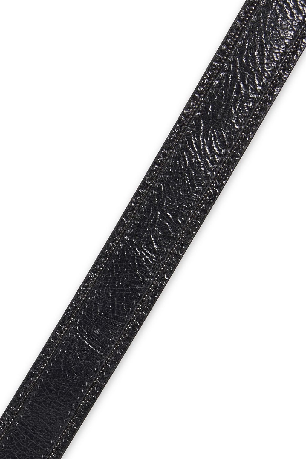 BRUNELLO CUCINELLI Bead-embellished pebbled-leather belt