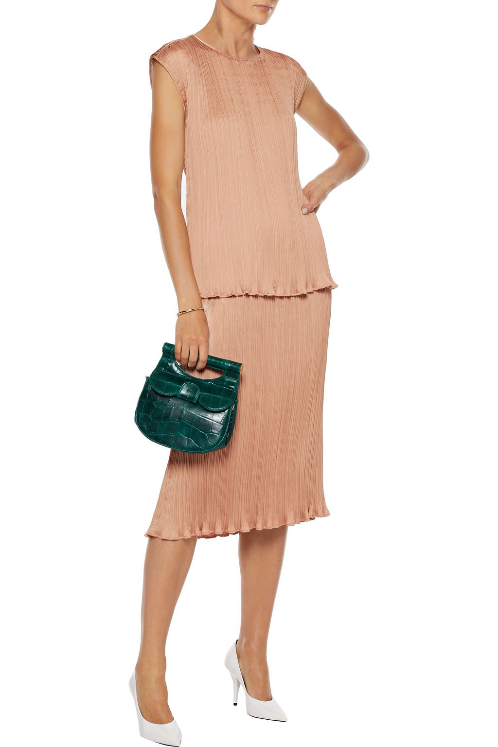 MAX MARA Urbino plissé-satin top