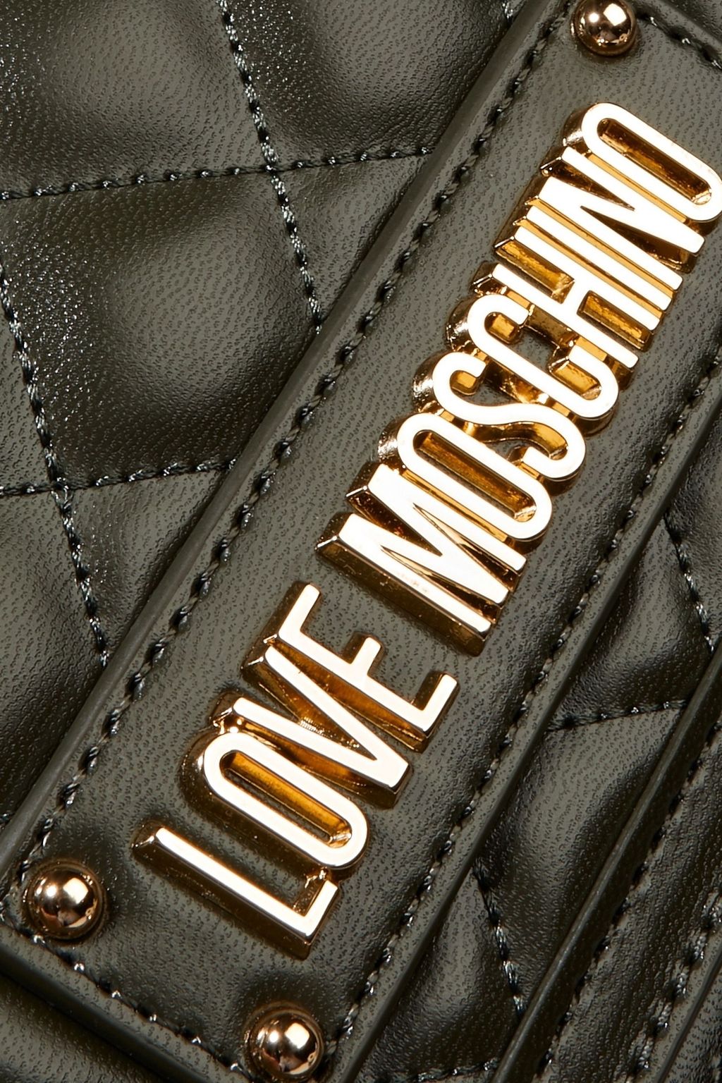 LOVE MOSCHINO Quilted faux glossed-leather shoulder bag