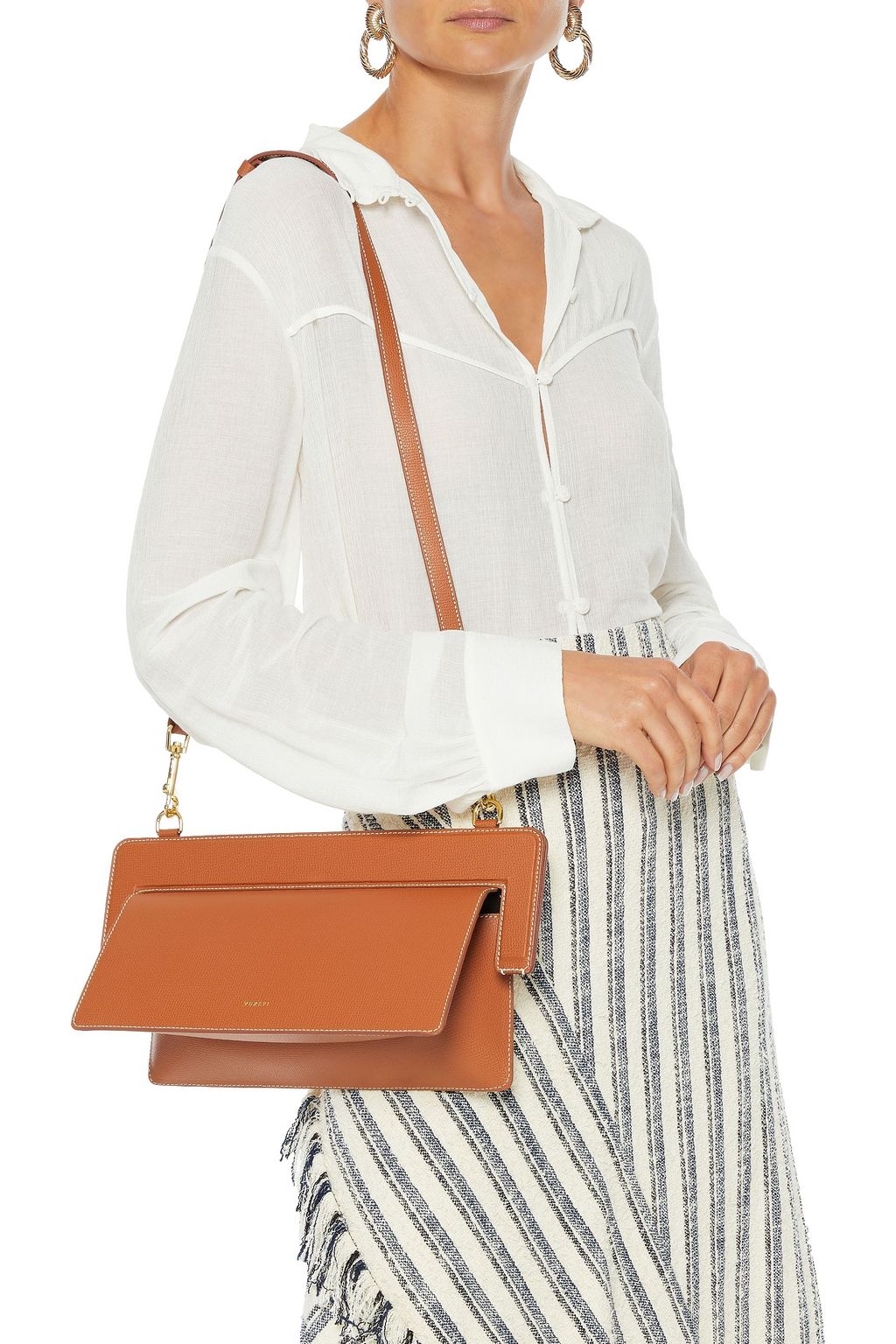 YUZEFI Ada textured-leather shoulder bag