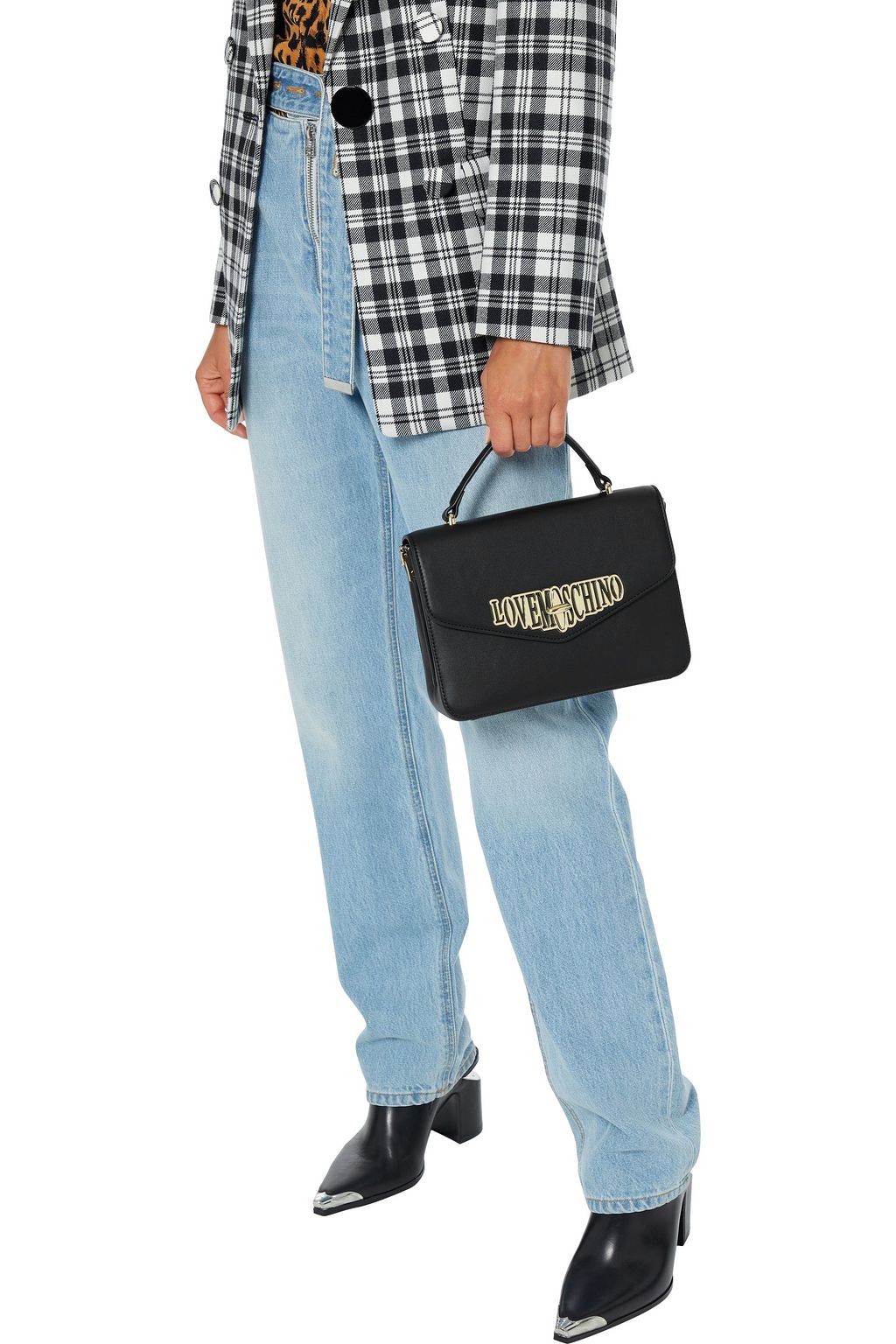 LOVE MOSCHINO Logo-embellished faux leather shoulder bag