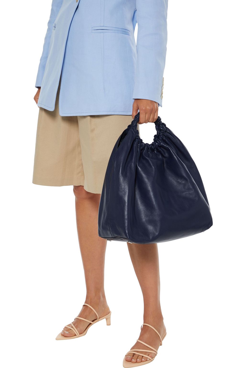 THE ROW Double Circle gathered leather tote