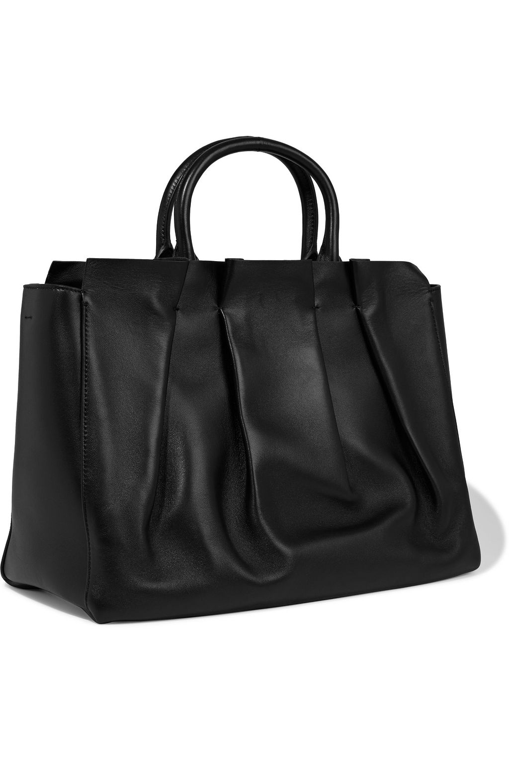 THE ROW Peggy pleated leather tote