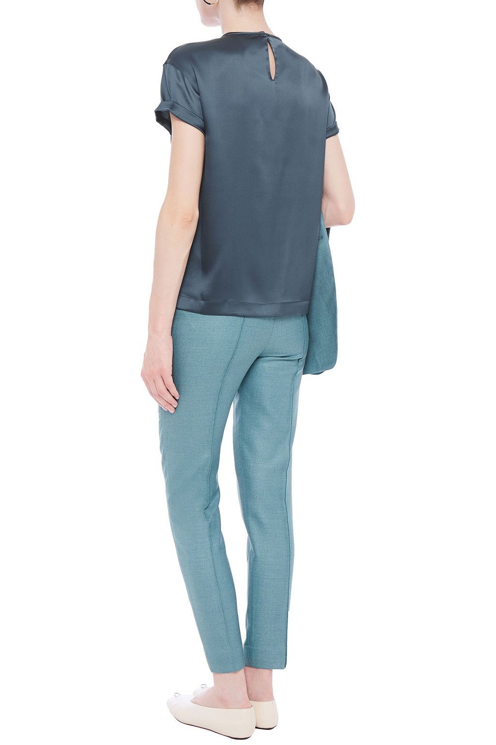 BRUNELLO CUCINELLI Stretch-silk satin top