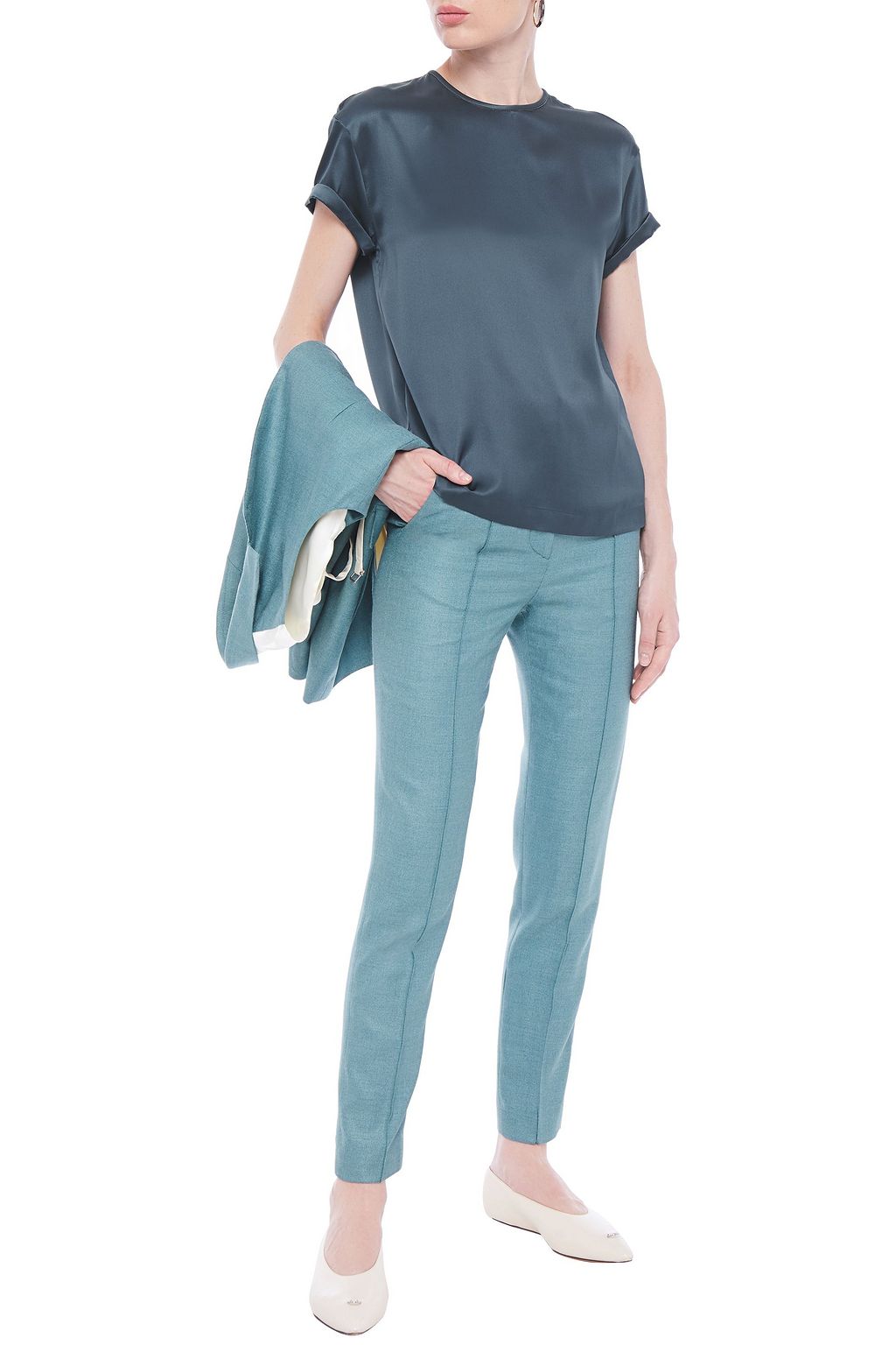 BRUNELLO CUCINELLI Stretch-silk satin top