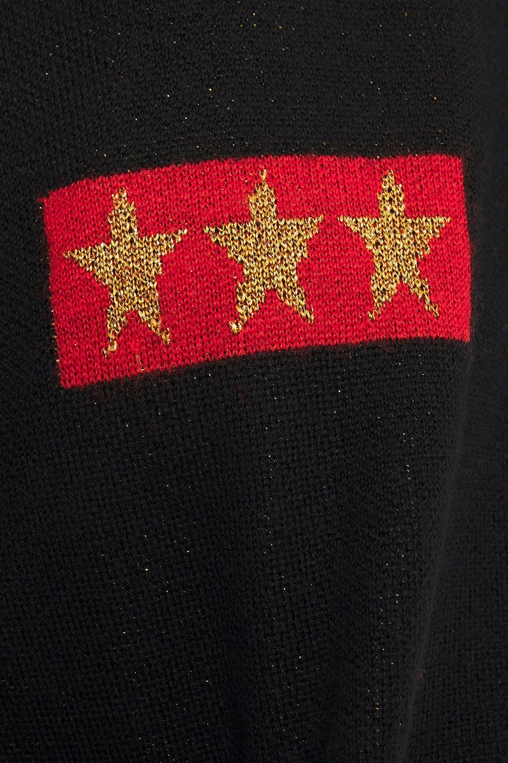 BELLA FREUD Metallic jacquard-knit wool-blend sweater