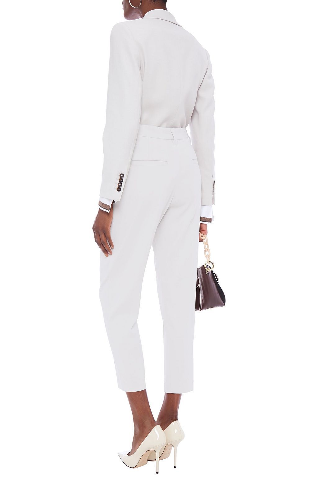 BRUNELLO CUCINELLI Cropped wool-blend twill tapered pants