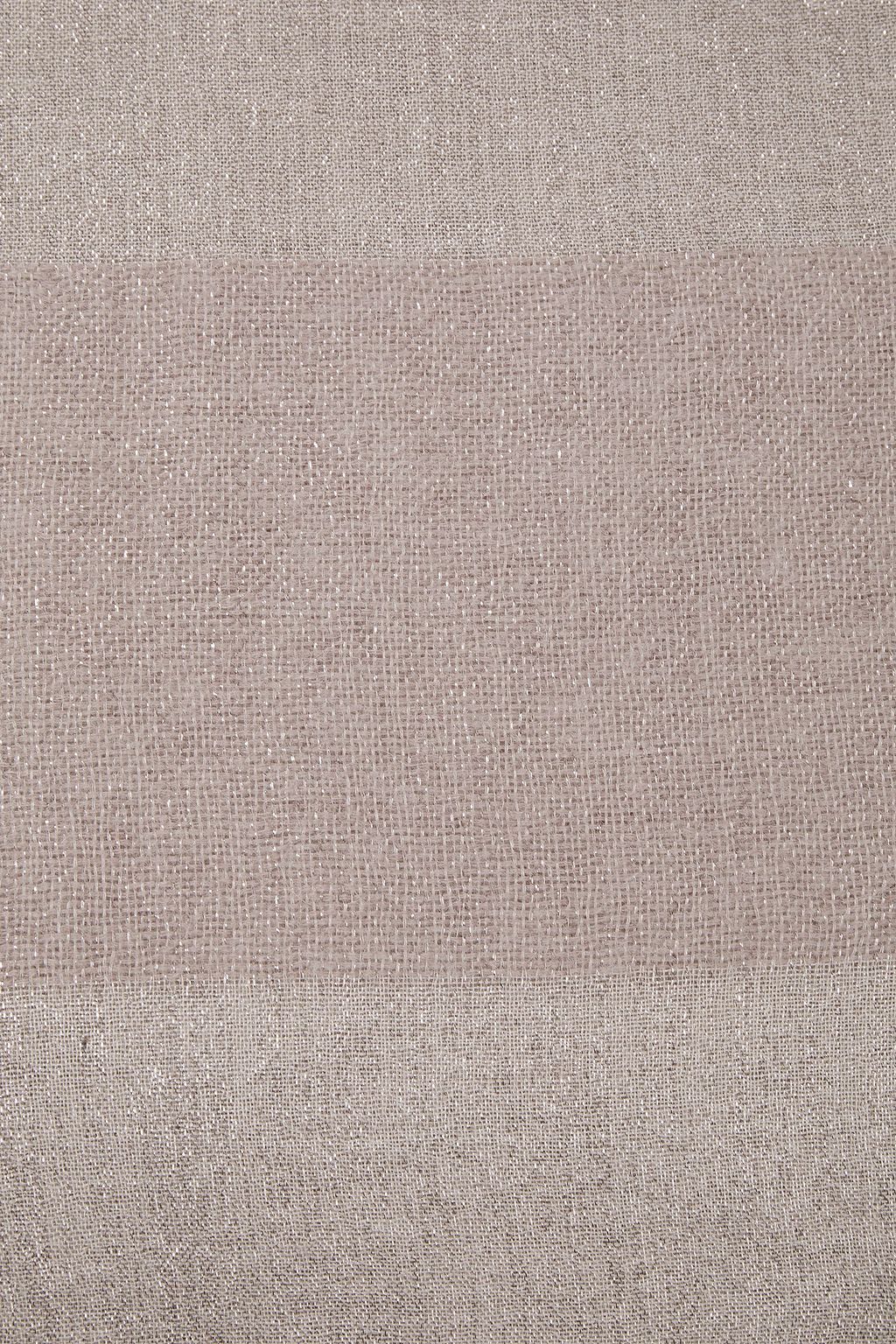 BRUNELLO CUCINELLI Frayed metallic striped gauze scarf