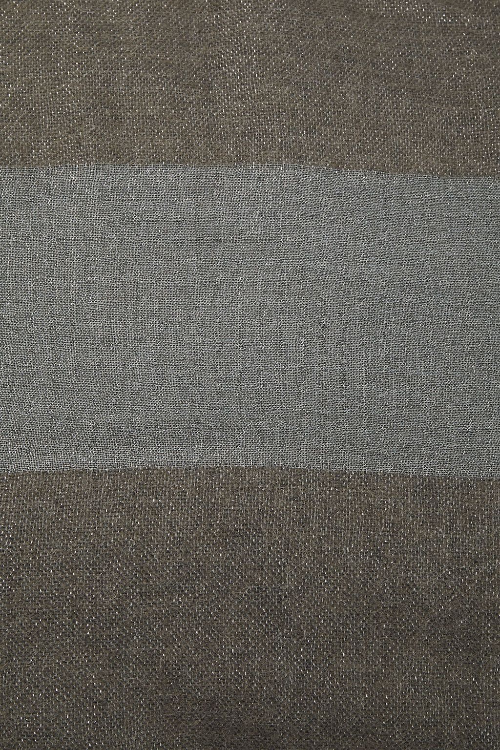 BRUNELLO CUCINELLI Frayed metallic striped gauze scarf
