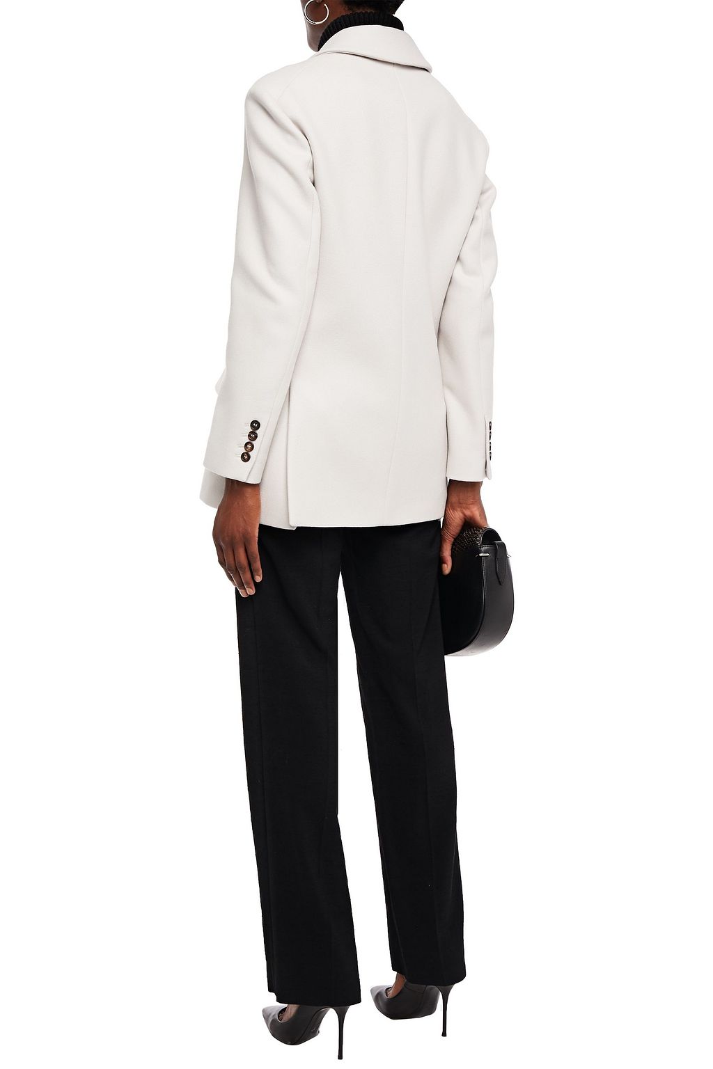 BRUNELLO CUCINELLI Double-breasted bead-embellished wool-blend twill coat