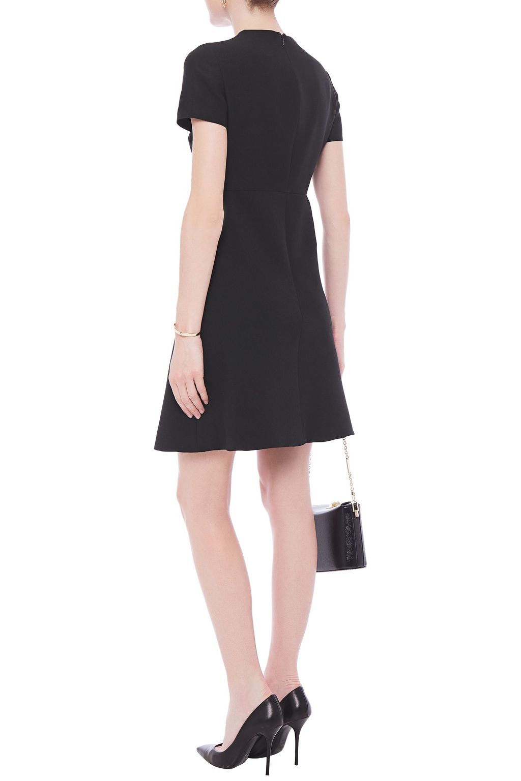VALENTINO GARAVANI Studded wool and silk-blend crepe mini dress