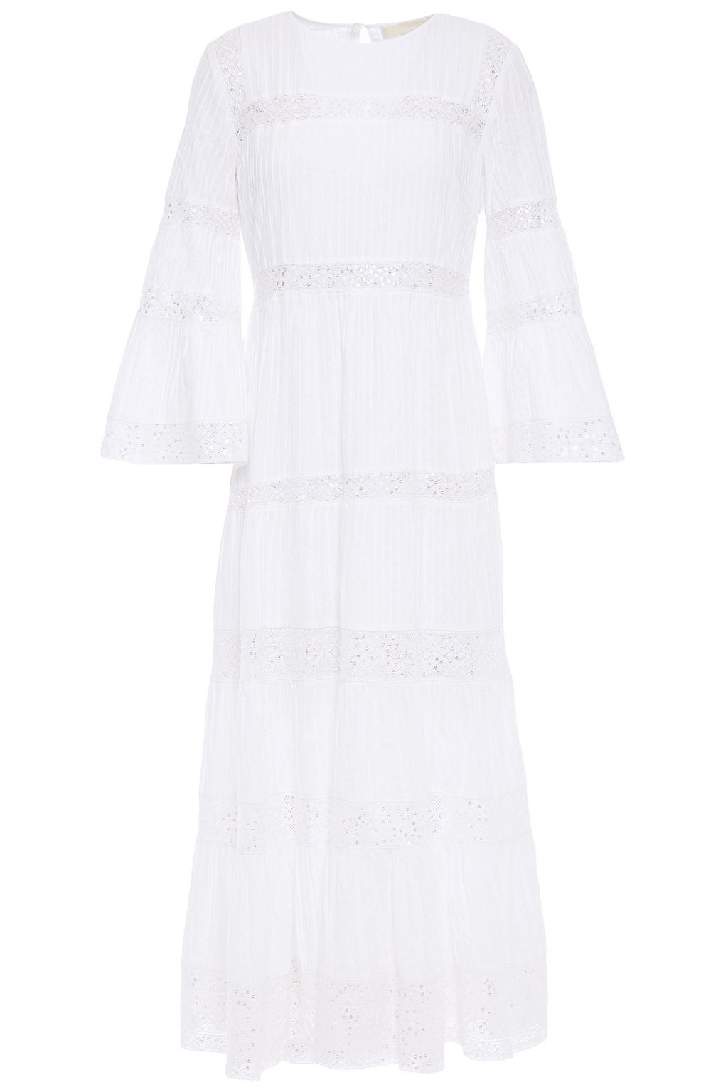 white embellished midi dress