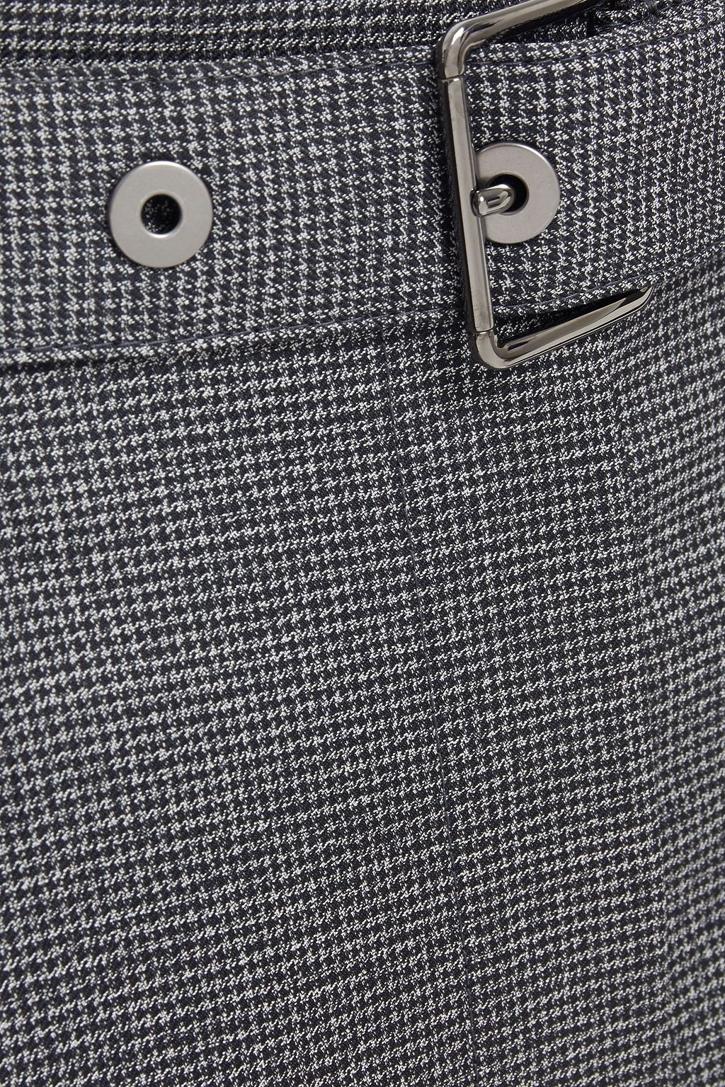BRUNELLO CUCINELLI Cropped belted houndstooth wool tapered pants