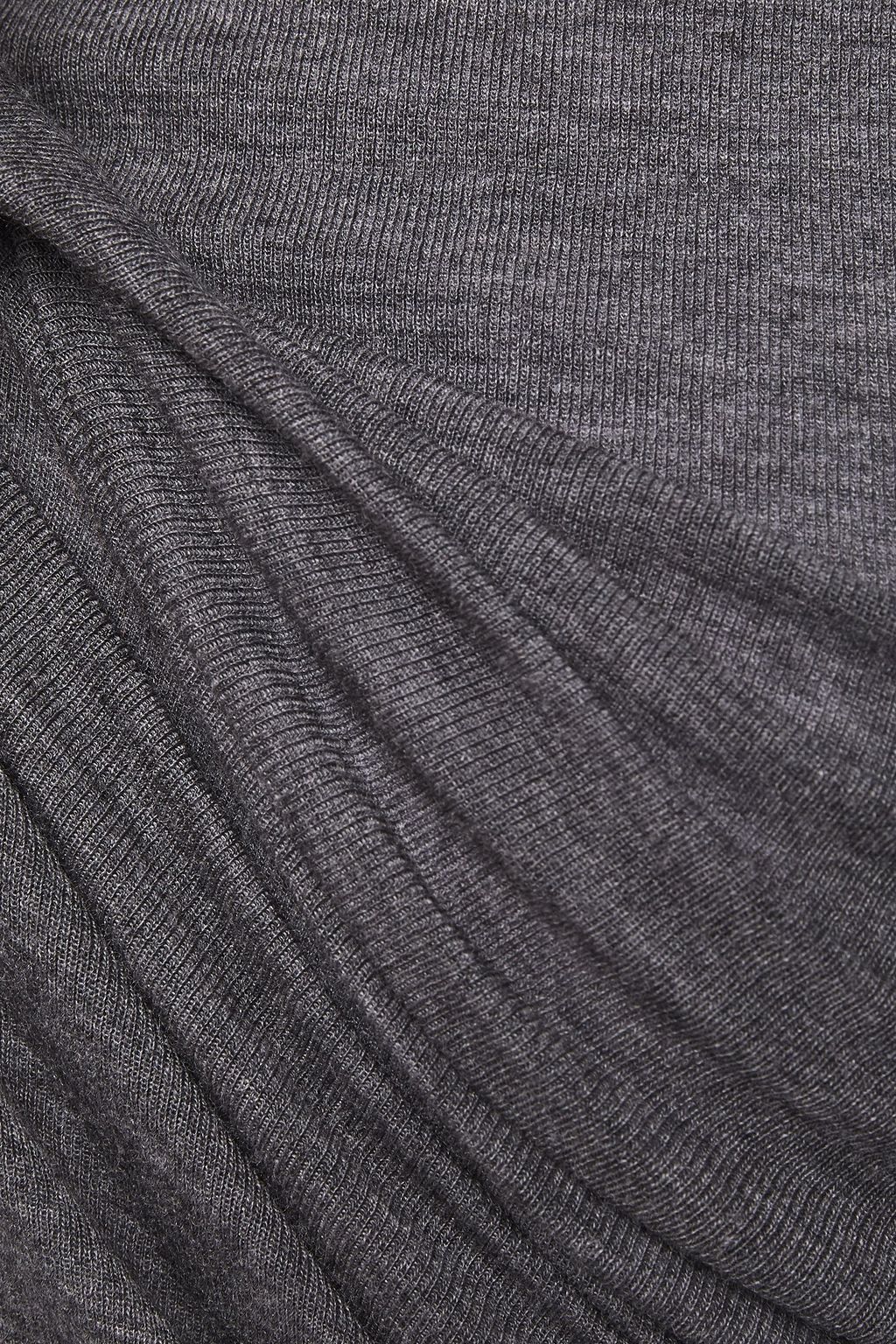 BRUNELLO CUCINELLI Cutout wool-blend jersey turtleneck top