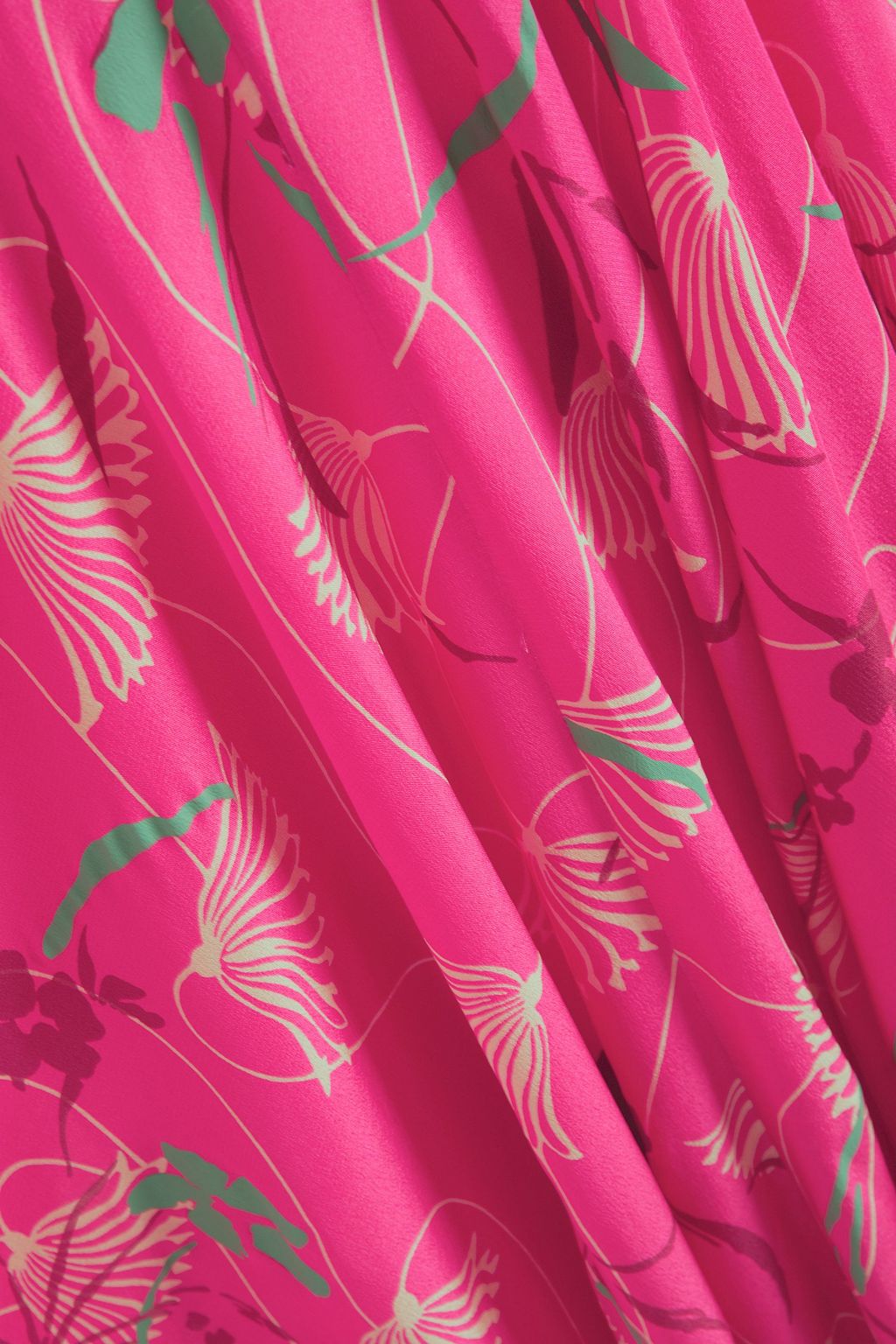 VALENTINO GARAVANI Kleid aus Crêpe de Chine aus Seide mit floralem Print und Biesen