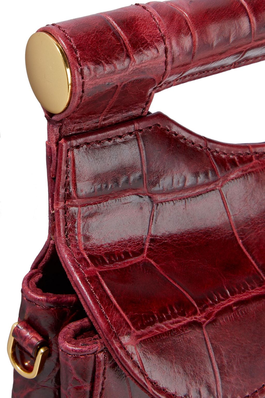 STAUD Madeline mini croc-effect leather shoulder bag