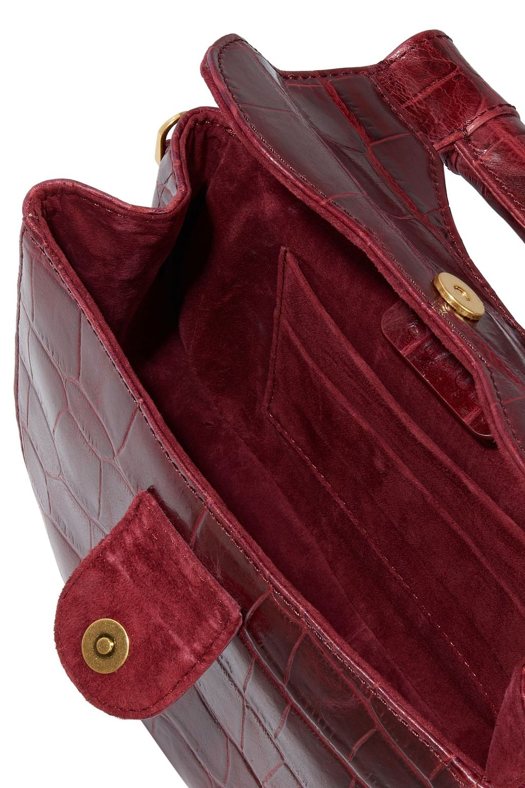STAUD Madeline mini croc-effect leather shoulder bag