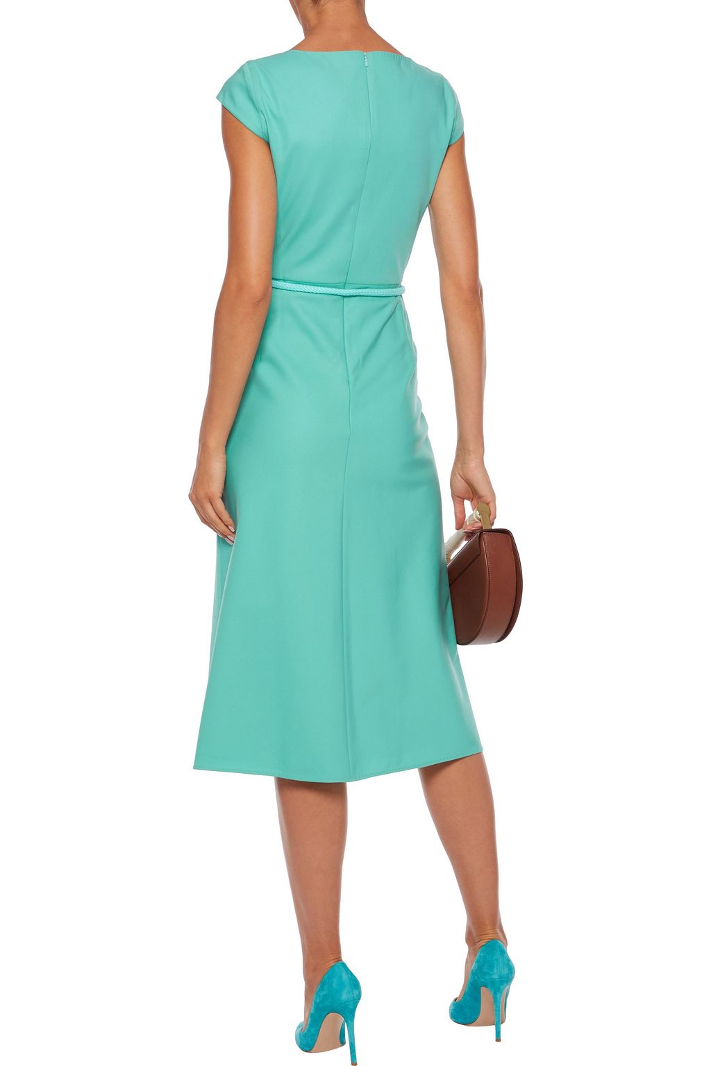 MAX MARA Opunzia belted cotton-cady dress