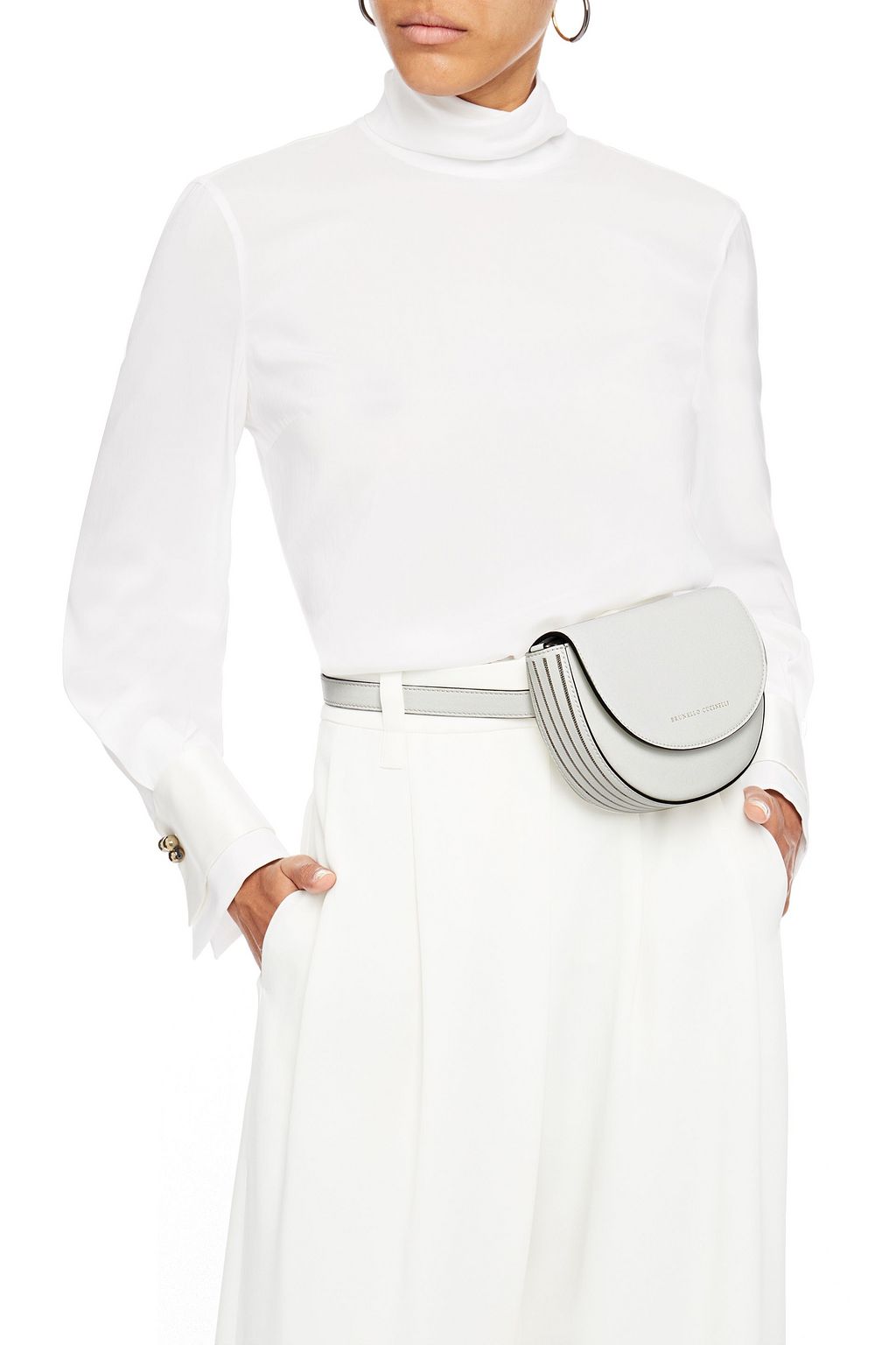 BRUNELLO CUCINELLI Convertible bead-embellished leather belt bag